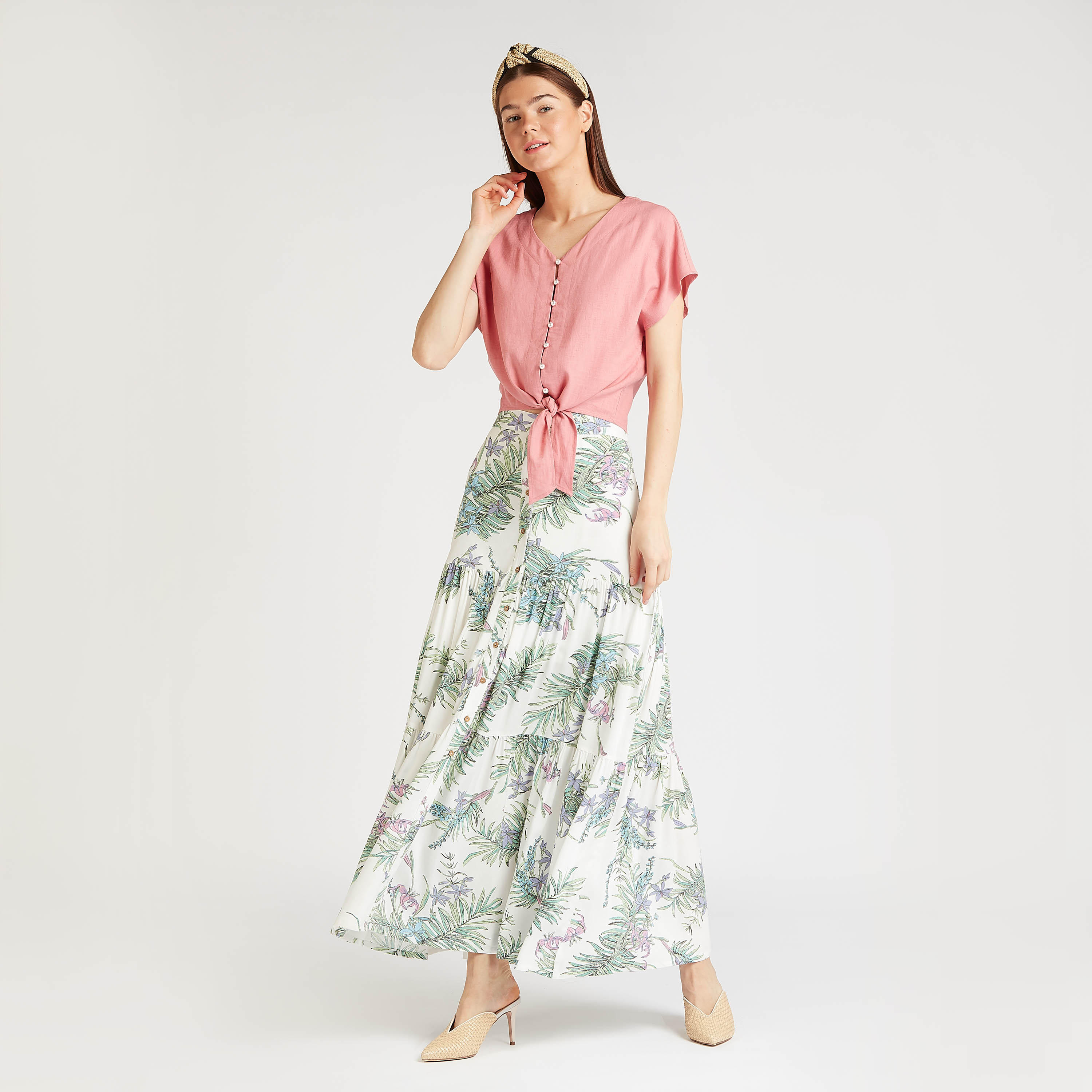 تنورة طويلة ايه لاين بخصر مطّاطي وطبعات-women-clothing-bottoms-skirts-image-4
