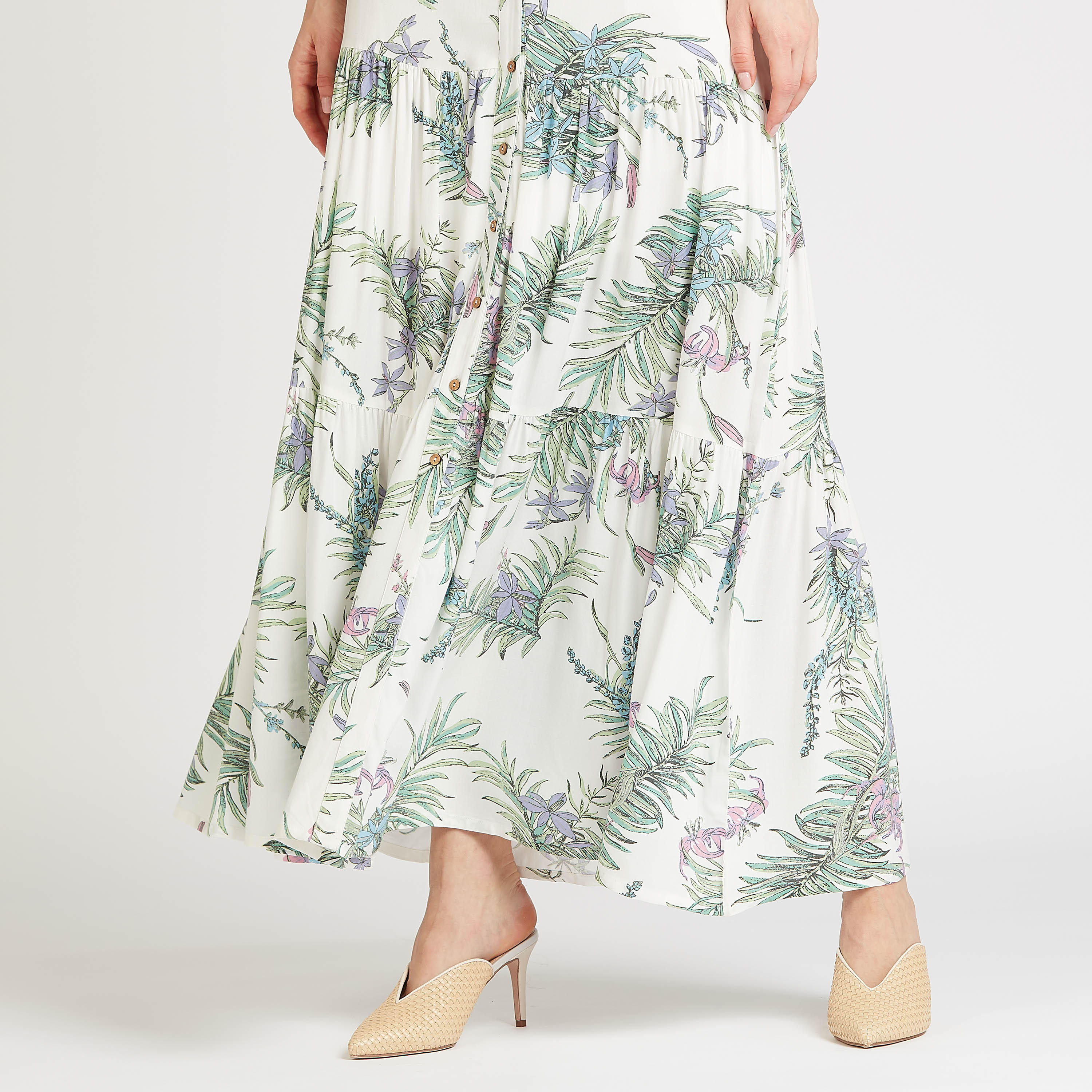 تنورة طويلة ايه لاين بخصر مطّاطي وطبعات-women-clothing-bottoms-skirts-image-3