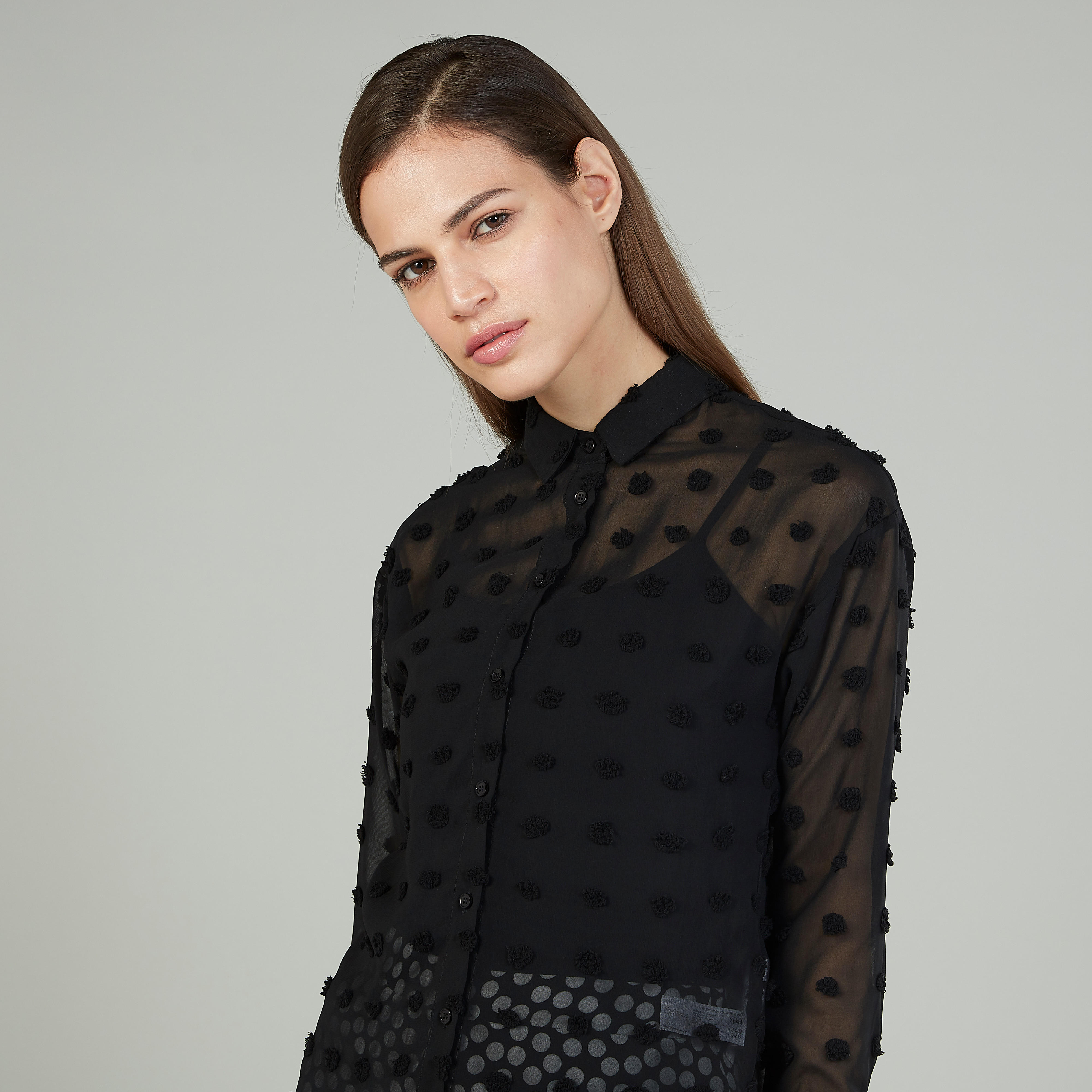 قميص بارز الملمس بياقة عاديّة وأكمام طويلة-women-clothing-shirtsandblouses-shirts-image-3