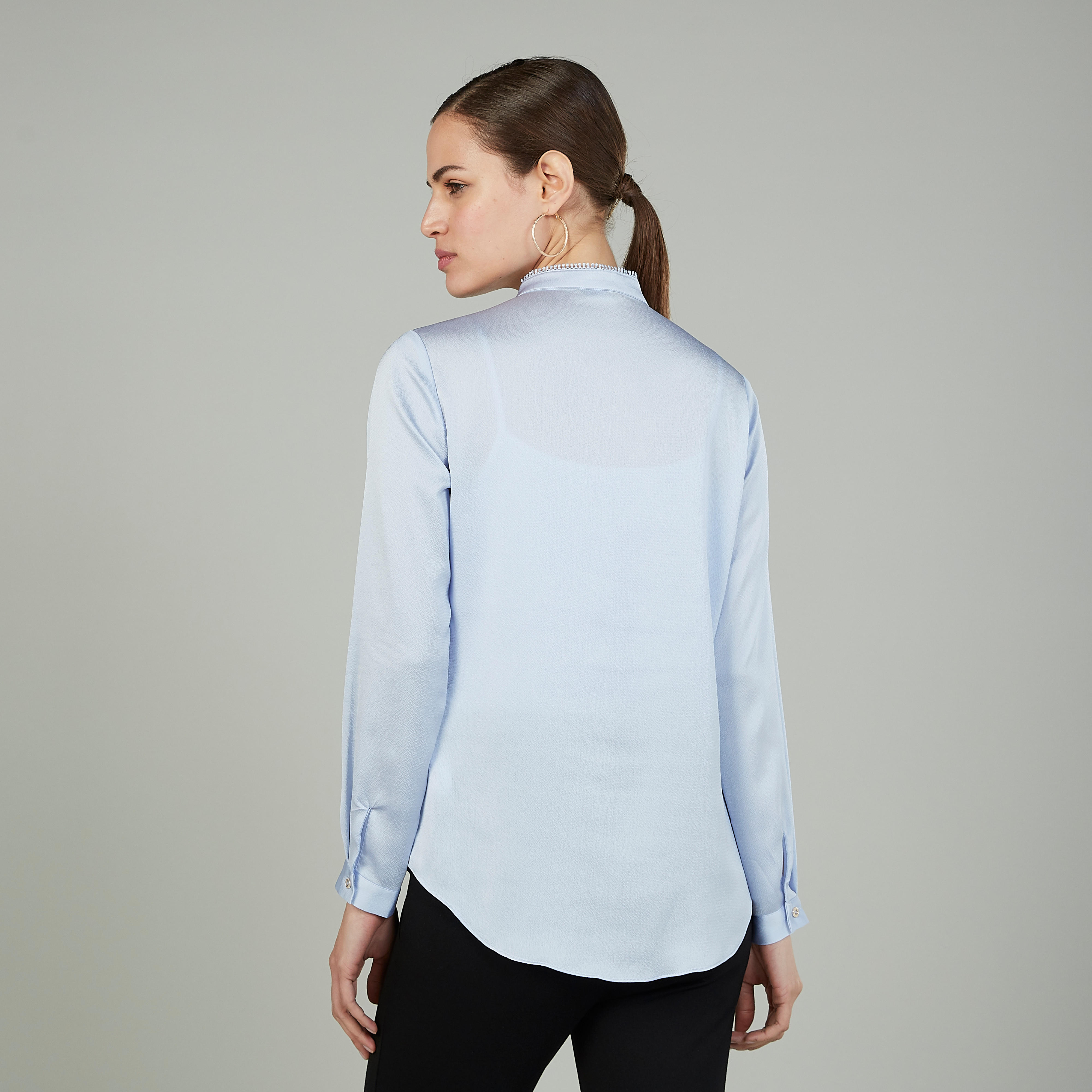 قميص سادة بأكمام طويلة وياقة ماندارين-women-clothing-shirtsandblouses-shirts-image-5