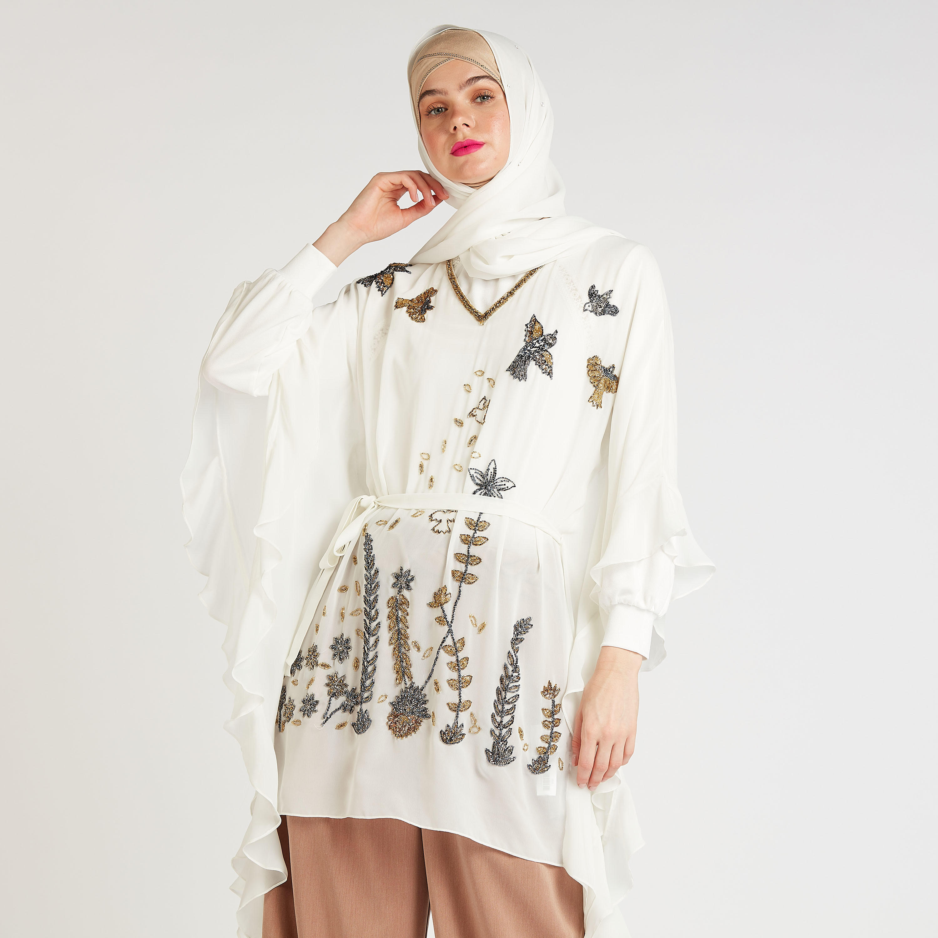 تونيك مزيَن بياقة V وأكمام بيشوب-women-clothing-shirtsandblouses-blouses-image-7