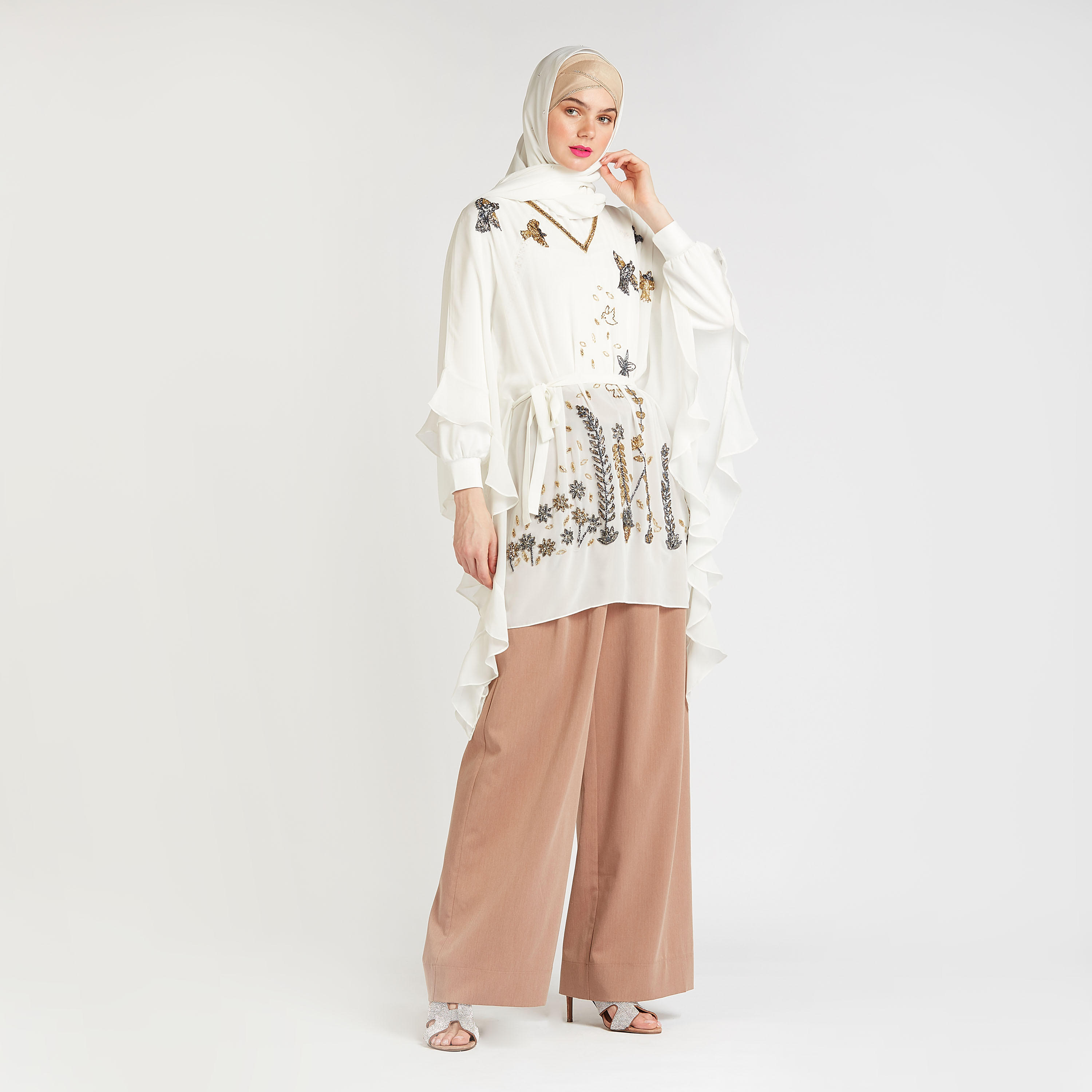 تونيك مزيَن بياقة V وأكمام بيشوب-women-clothing-shirtsandblouses-blouses-image-6