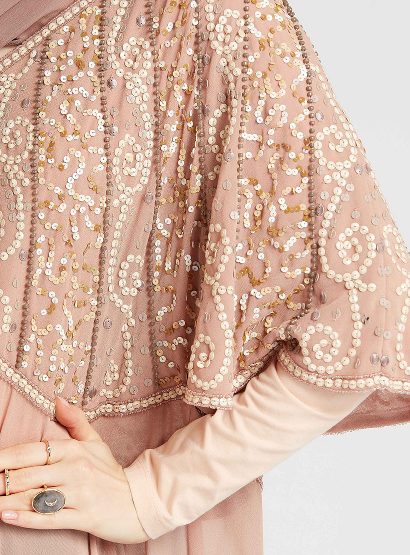 Embellished Jacket with Extended Sleeves-women-winterwear-coatsandjackets-jackets-image-5