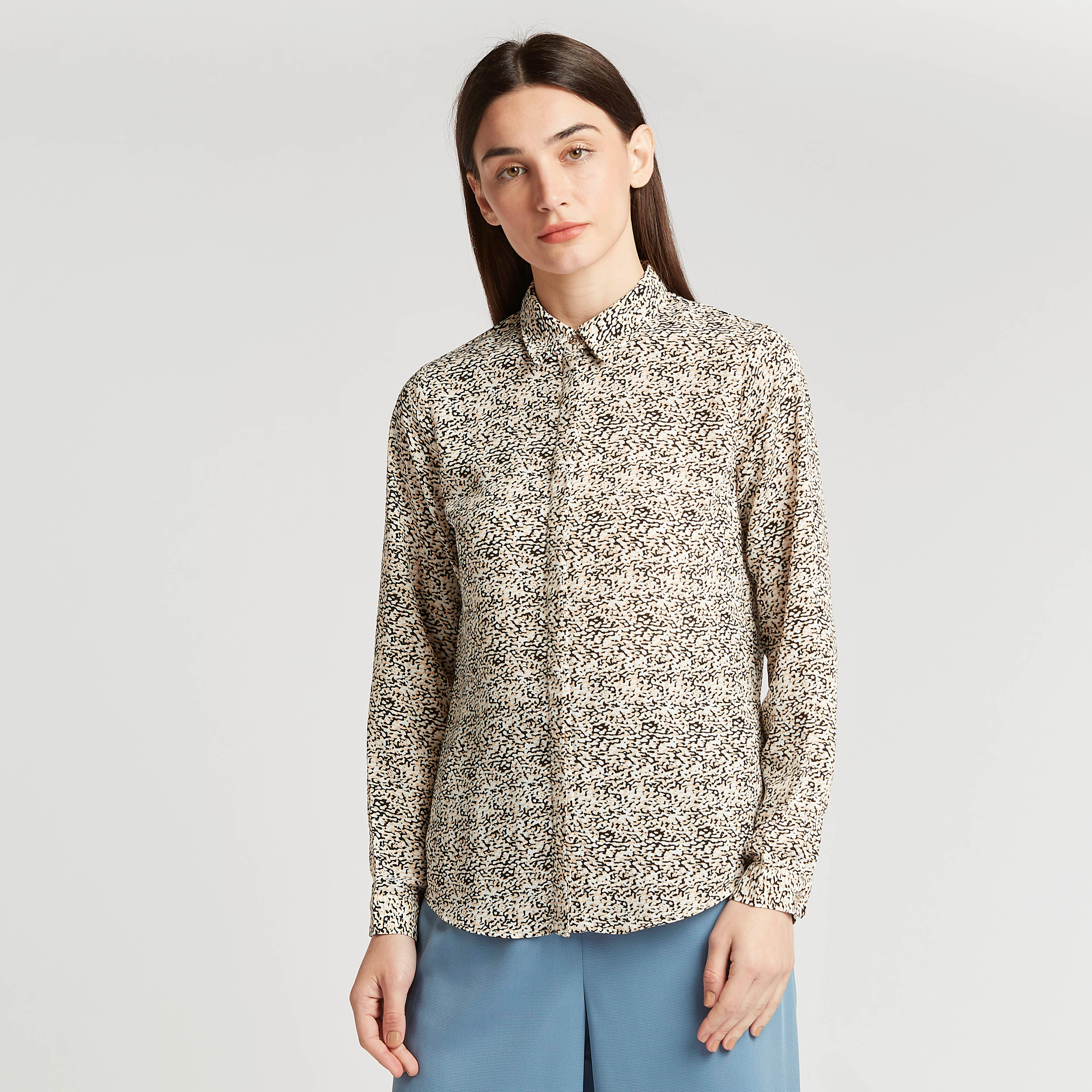 قميص بطبعات بأكمام طويلة ووصلة أزرار مخفية-women-clothing-shirtsandblouses-shirts-image-5