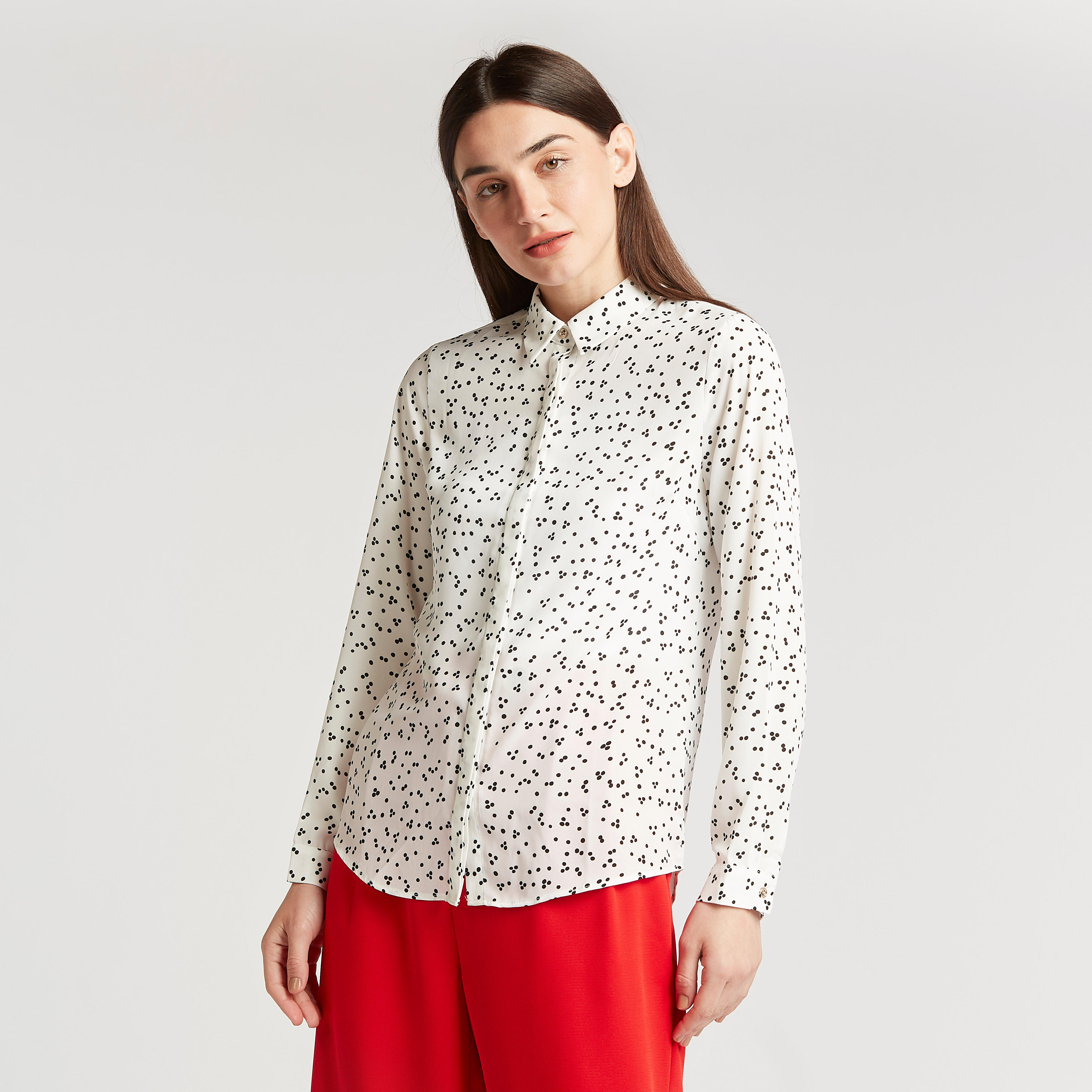 قميص بطبعات بأكمام طويلة ووصلة أزرار مخفية-women-clothing-shirtsandblouses-shirts-image-1