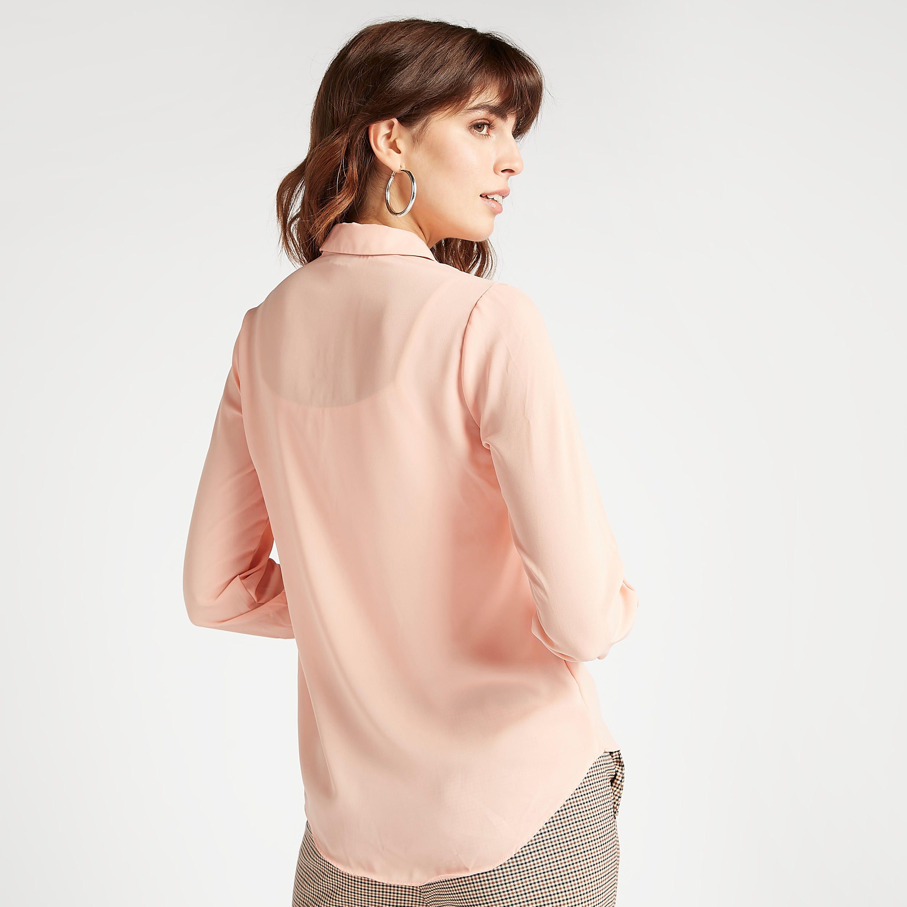قميص سادة بياقة عاديّة وأكمام طويلة-women-clothing-shirtsandblouses-shirts-image-4