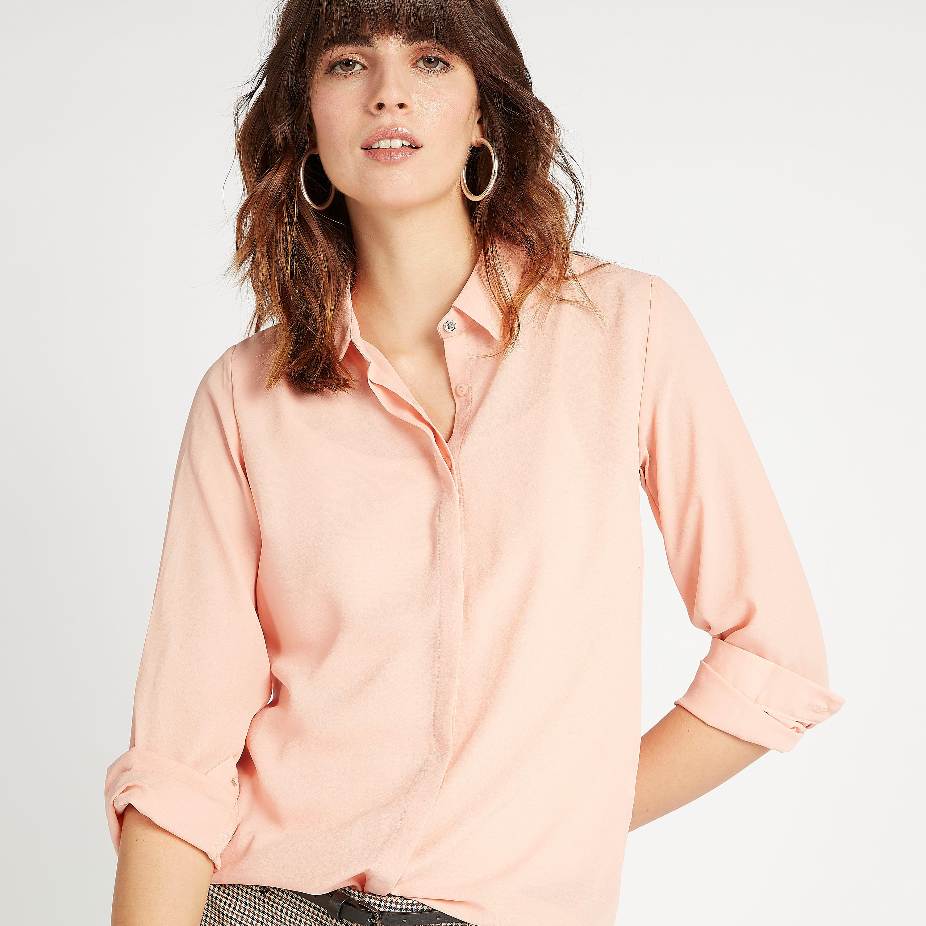 قميص سادة بياقة عاديّة وأكمام طويلة-women-clothing-shirtsandblouses-shirts-image-5