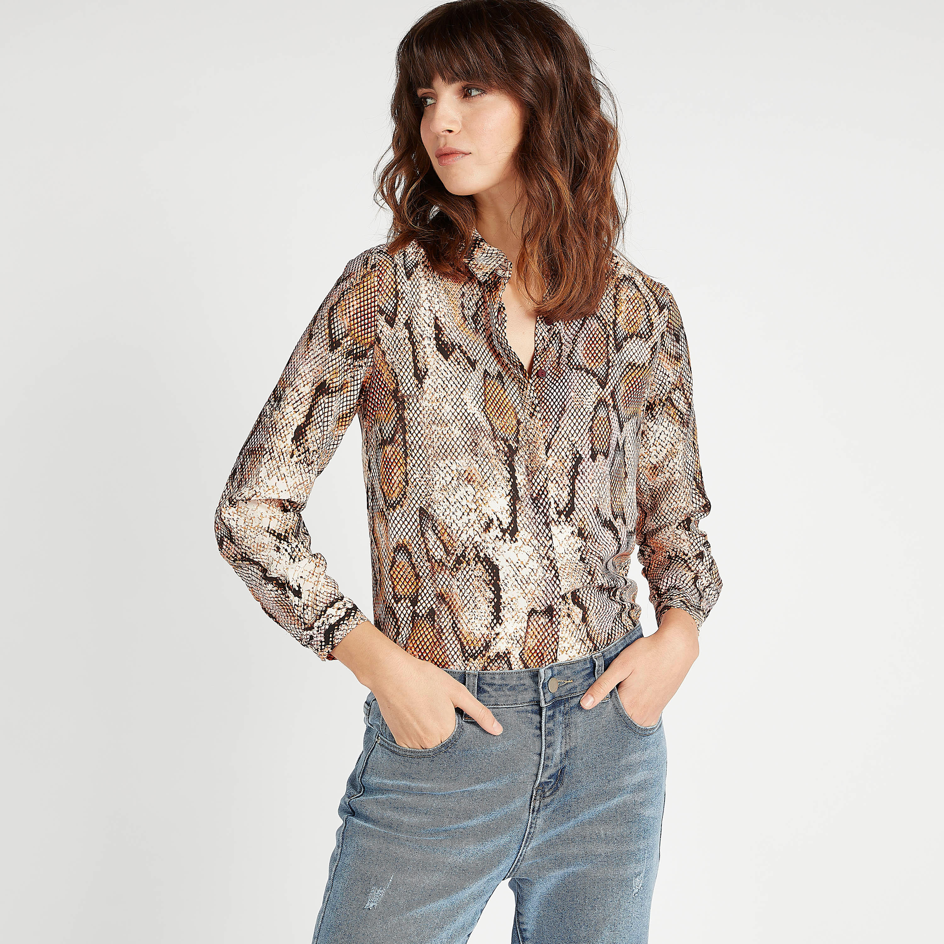 قميص بياقة عادية وطبعات حيوان وأكمام طويلة-women-clothing-shirtsandblouses-shirts-image-5