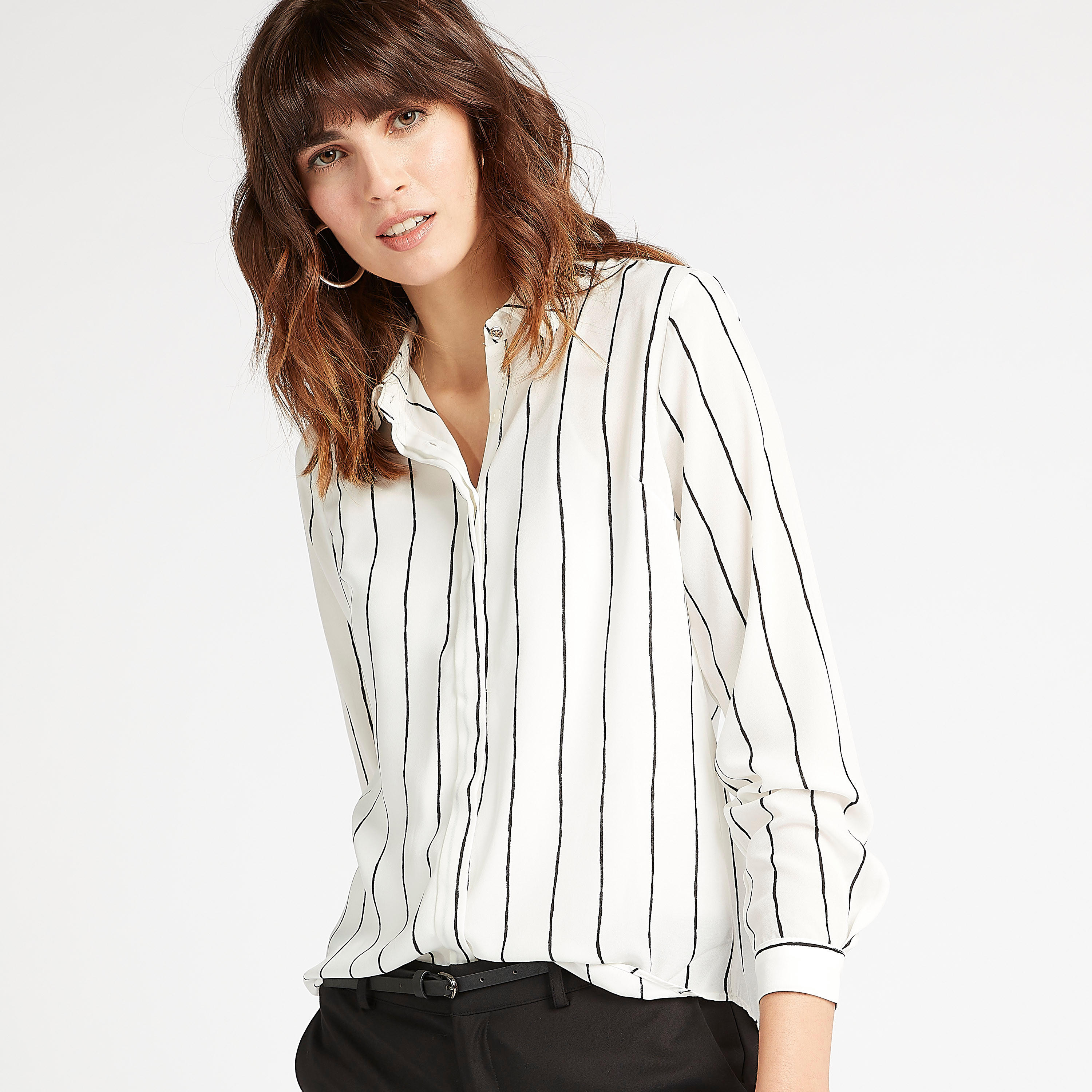 قميص مقلّم بياقة عادية وأكمام طويلة-women-clothing-shirtsandblouses-shirts-image-6