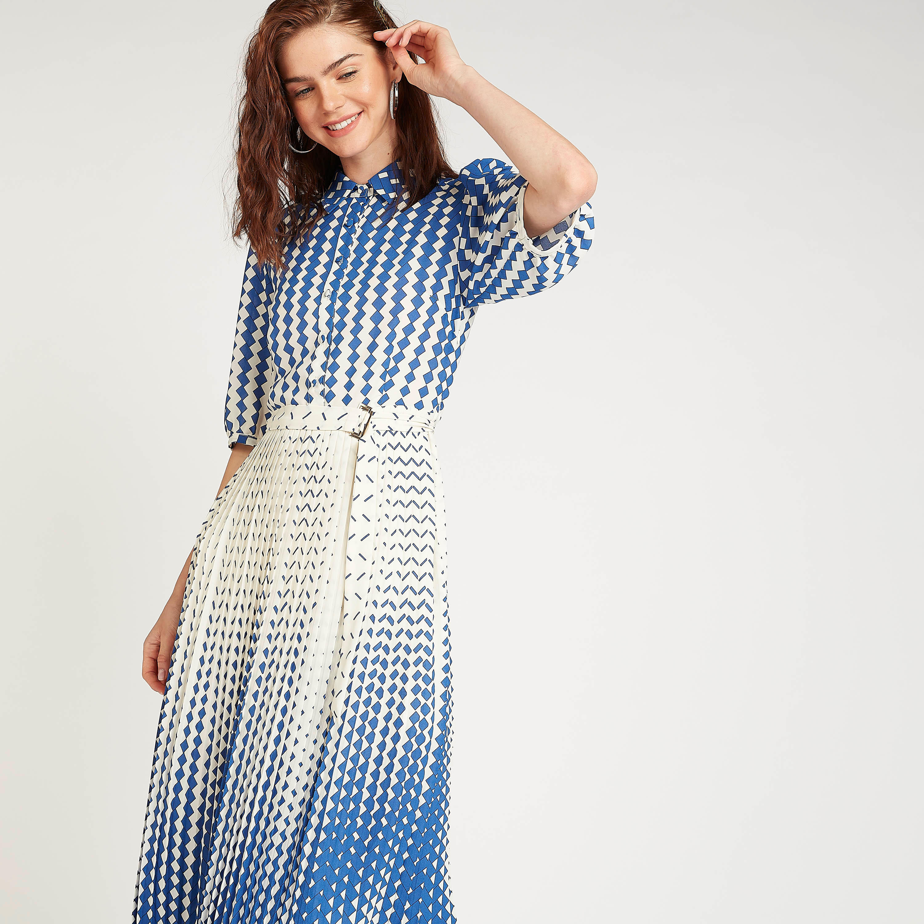 فستان مستدام ميدي إيه لاين بطبعات وحزام-women-clothing-dresses-image-7