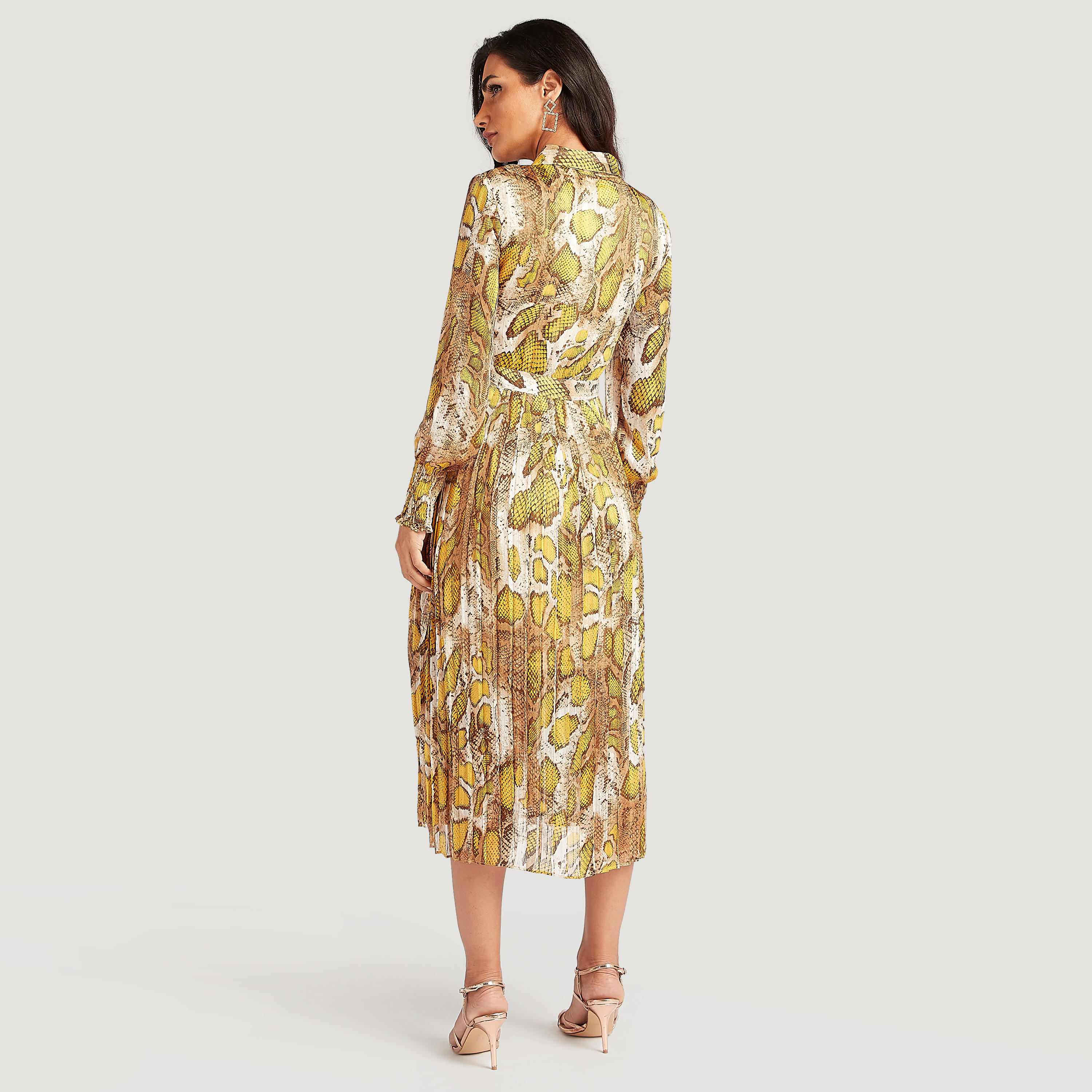 Animal Print Midi A-line Dress with Collar-women-clothing-dresses-image-4