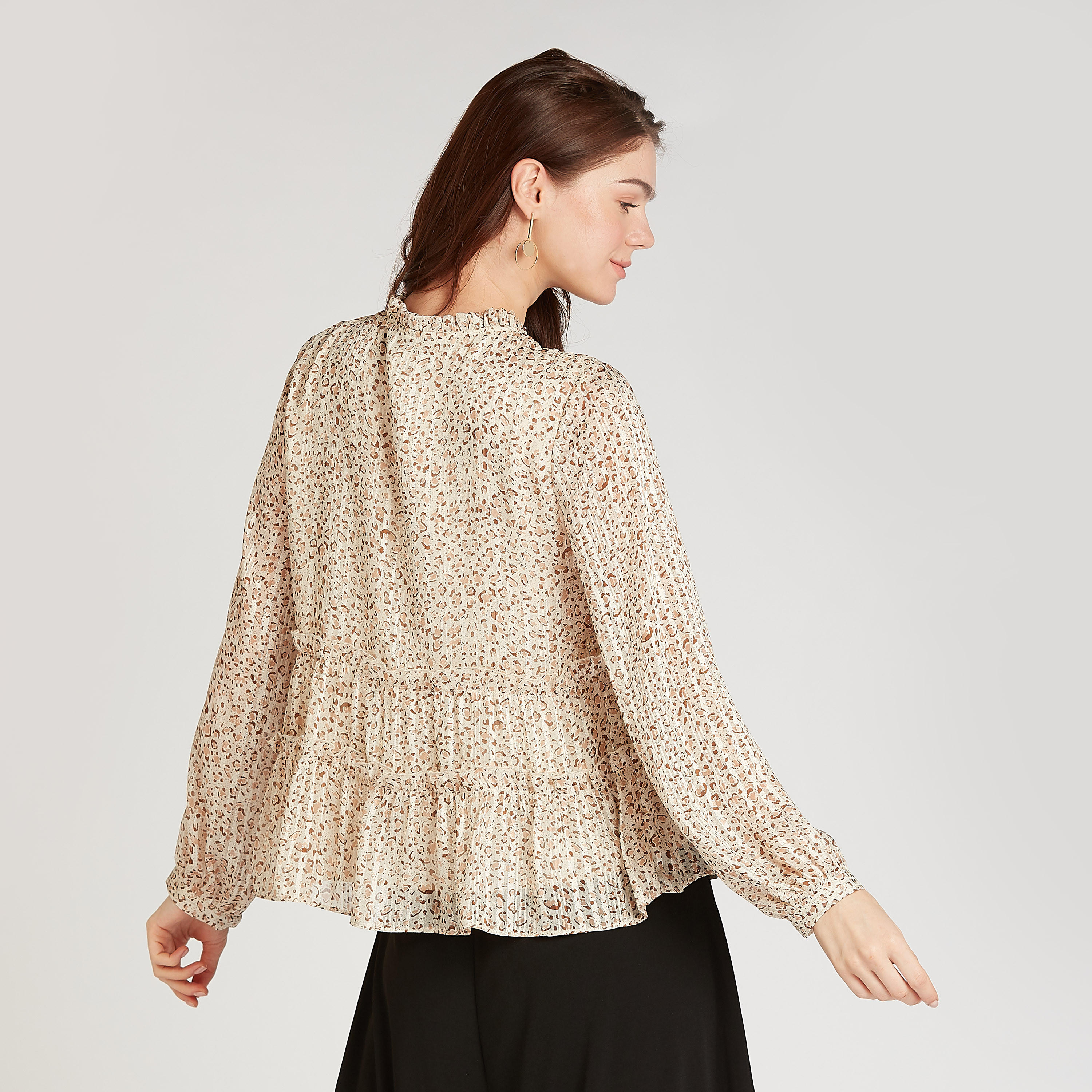 Printed Top with Long Sleeves and Tie Ups-women-clothing-shirtsandblouses-blouses-image-4