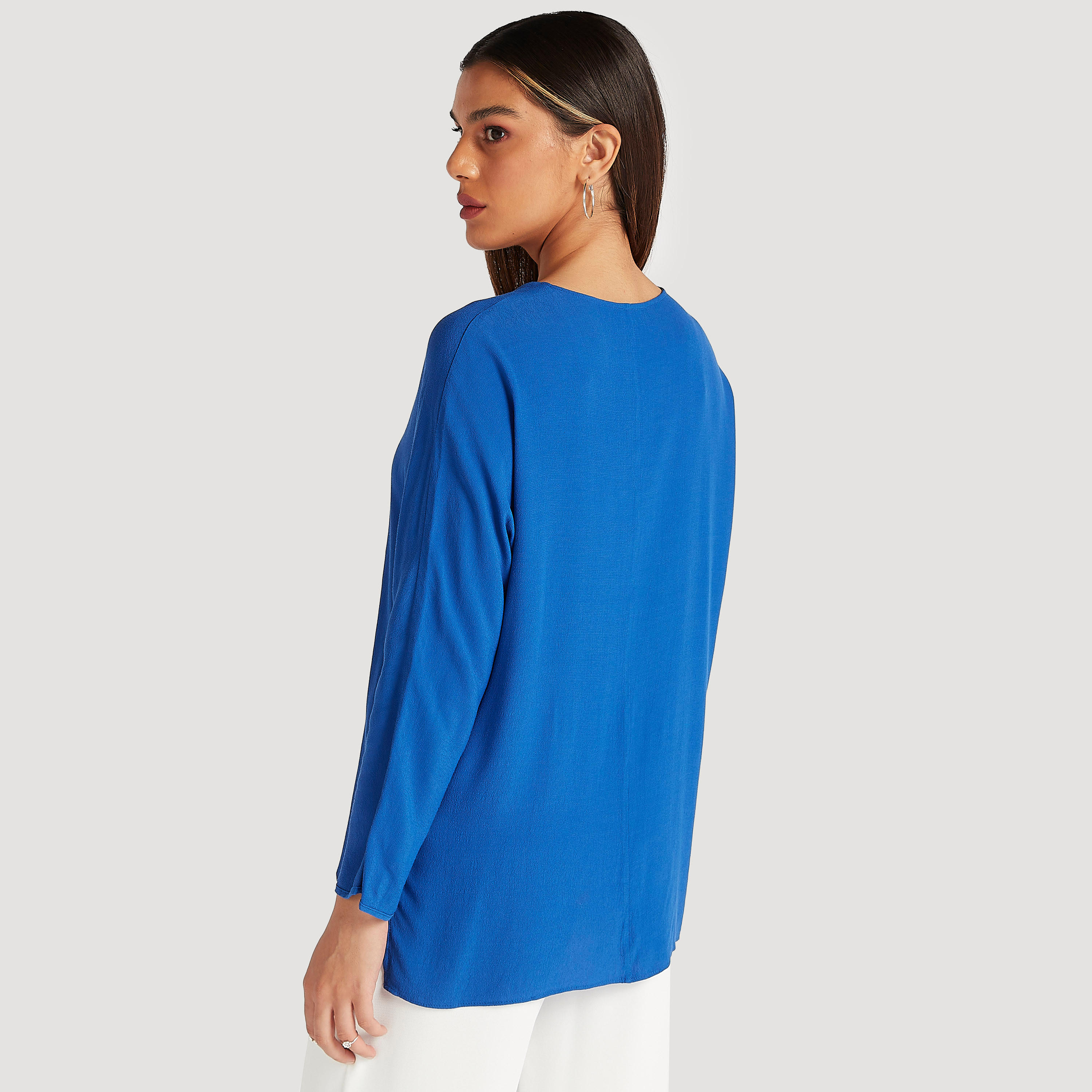 Solid Top with Long Sleeves and Button Detail-women-clothing-shirtsandblouses-blouses-image-4