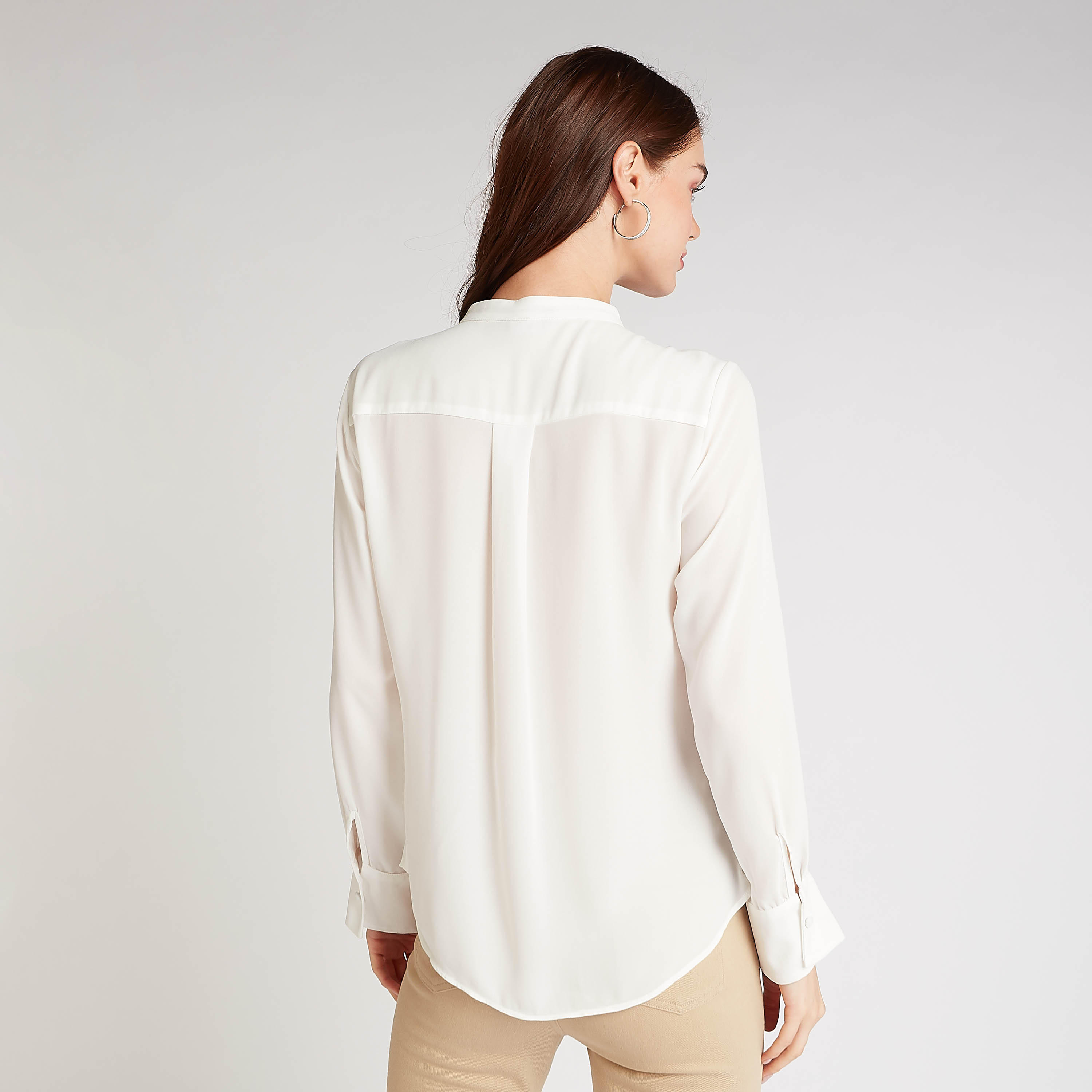 بلوزة مستدامة بربطة عنق وأكمام طويلة و تفاصيل كشكش-women-clothing-shirtsandblouses-blouses-image-6