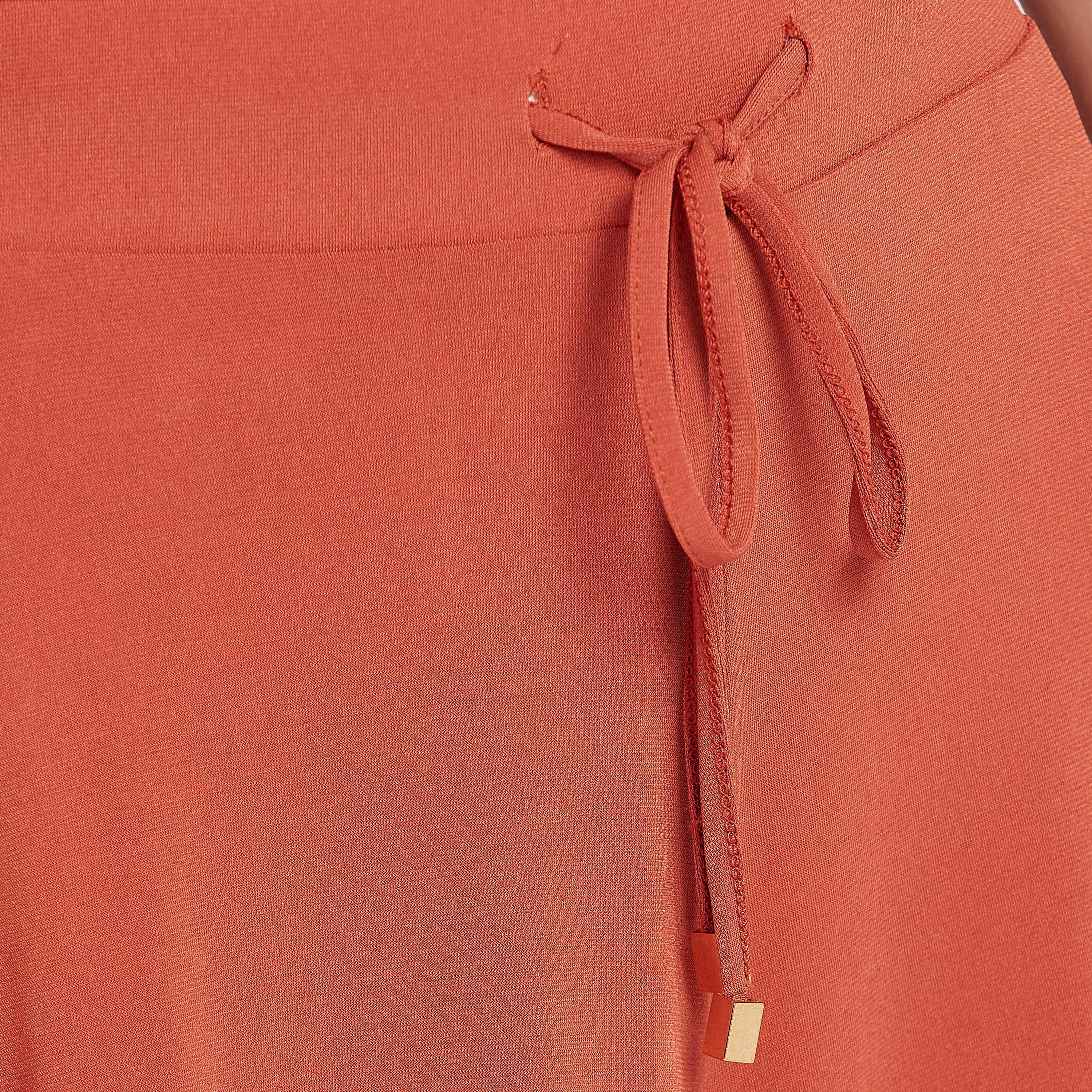 بنطلون بالازو سادة بخصر متوسط الارتفاع برباط-women-clothing-bottoms-trousers-image-3