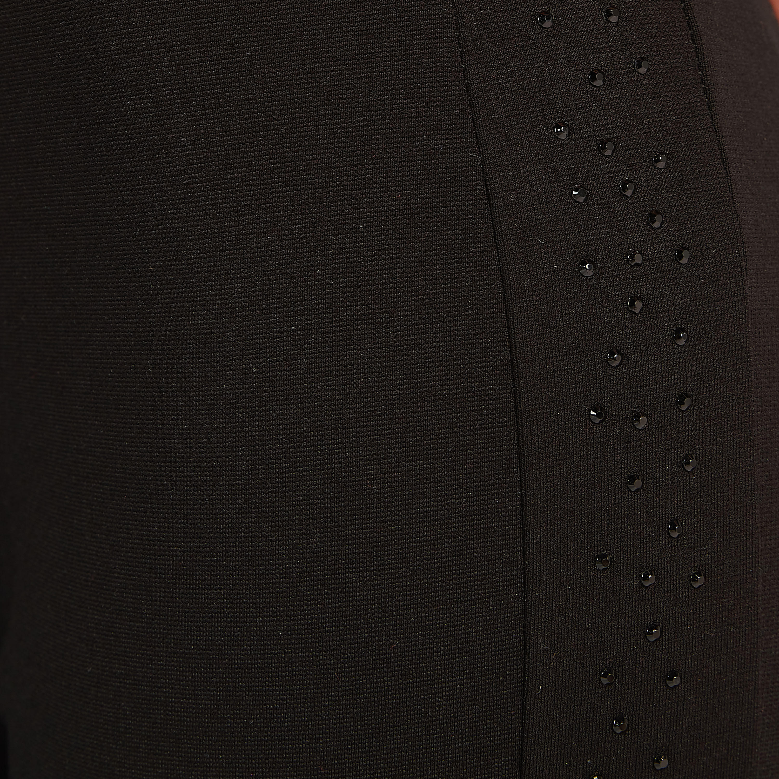 بنطلون تريقينز سادة بقصة سكيني وخصر مطاطي وتفاصيل مزينة-women-clothing-bottoms-leggings-image-5