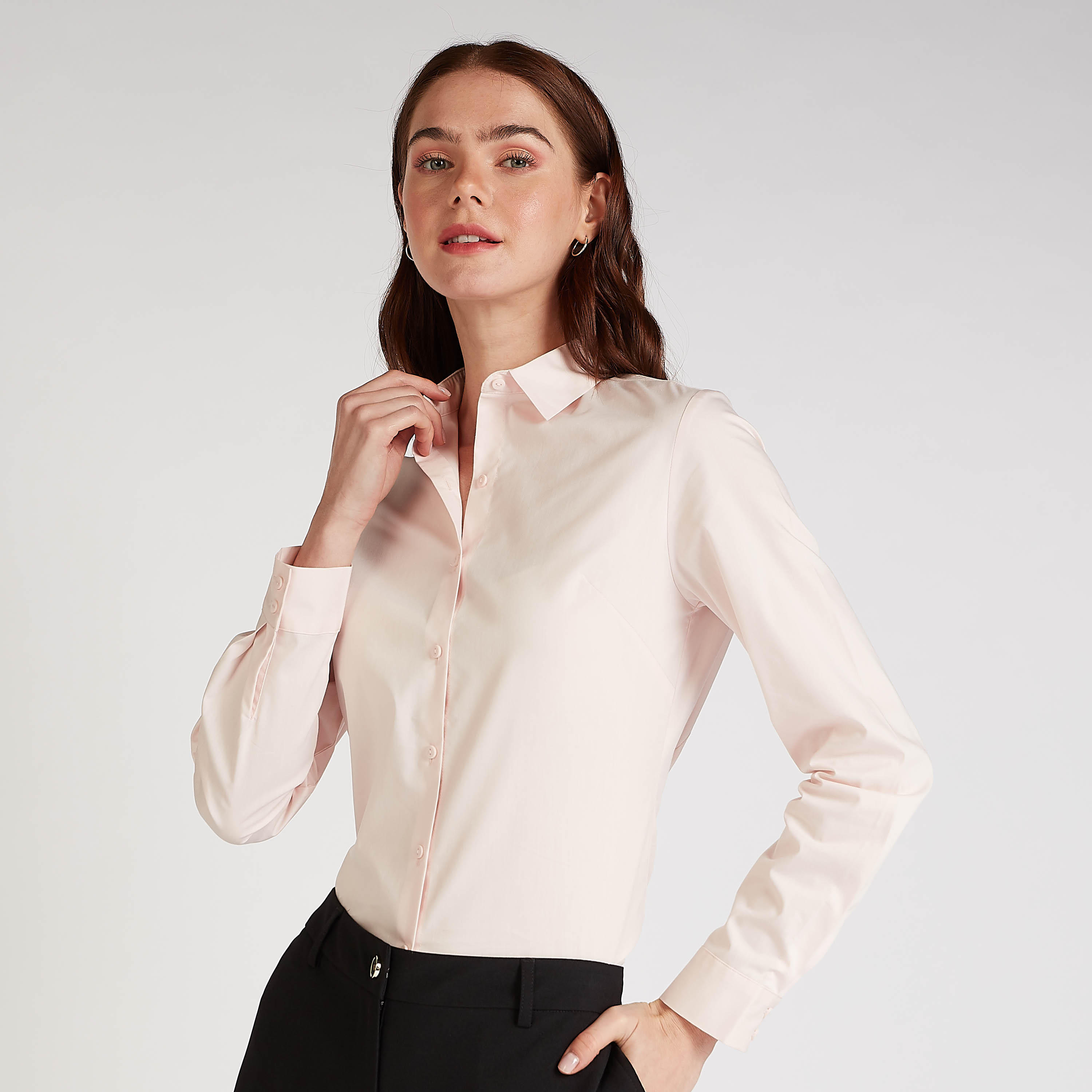 قميص سادة سليم فيت بياقة عاديّة وأكمام طويلة-women-clothing-shirtsandblouses-shirts-image-4