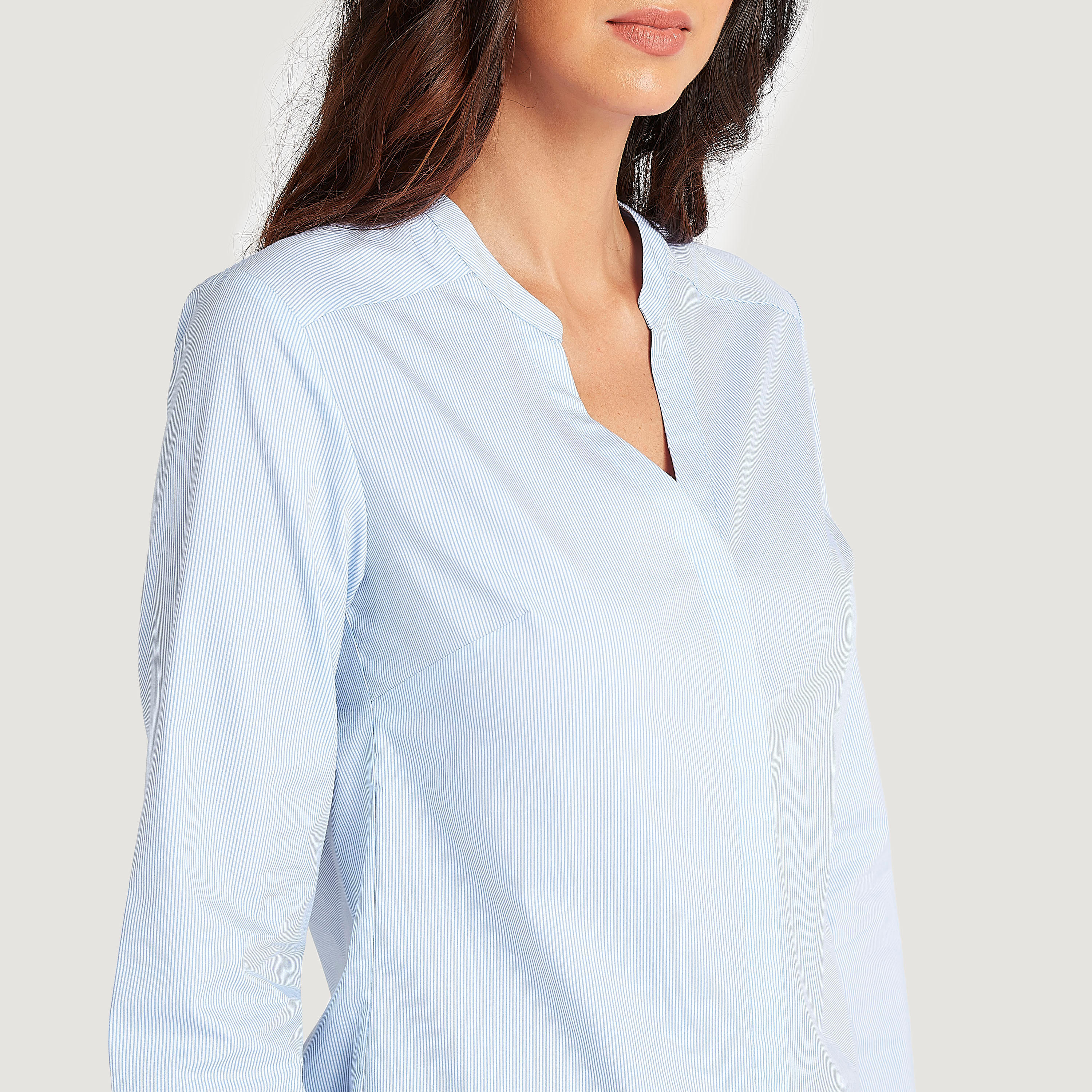 قميص مخطّط بأكمام طويلة وياقة ماندارين-women-clothing-shirtsandblouses-shirts-image-3