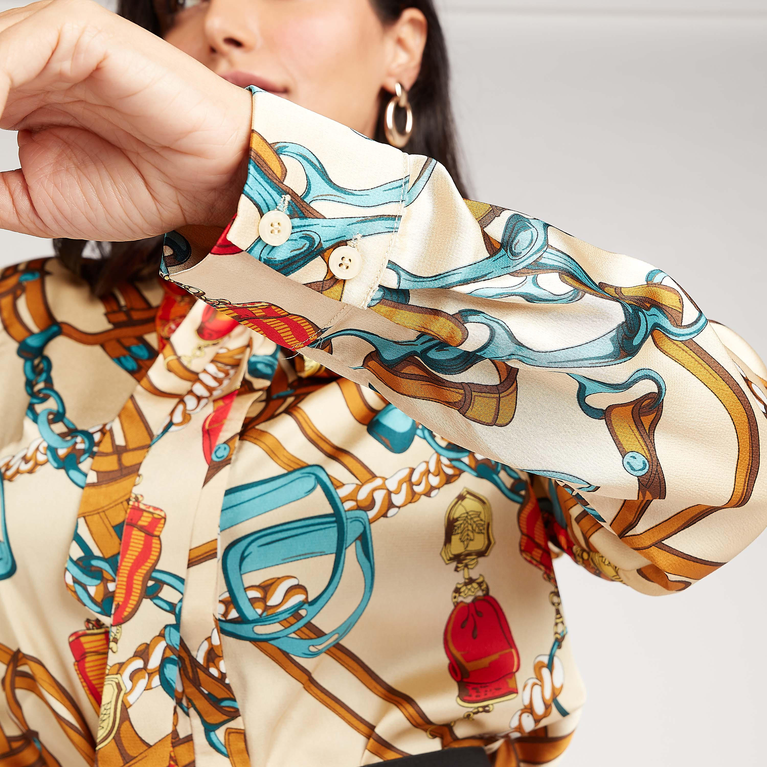 بلوزة مستدامة بطبعات وربطة عنق وأكمام طويلة-women-clothing-shirtsandblouses-blouses-image-3