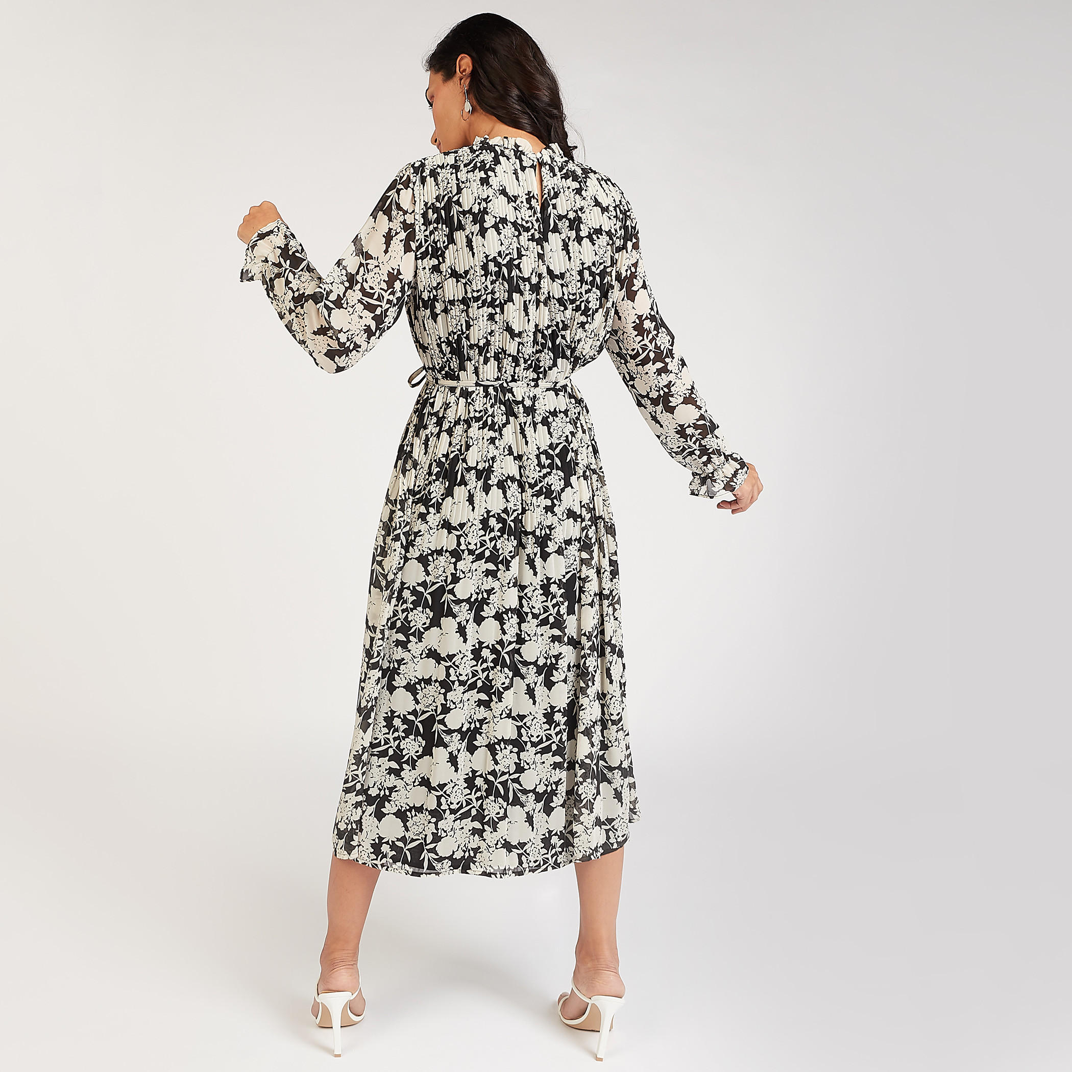 فستان إيه لاين ميدي بأكمام طويلة وأربطة وطبعات-women-clothing-dresses-image-4