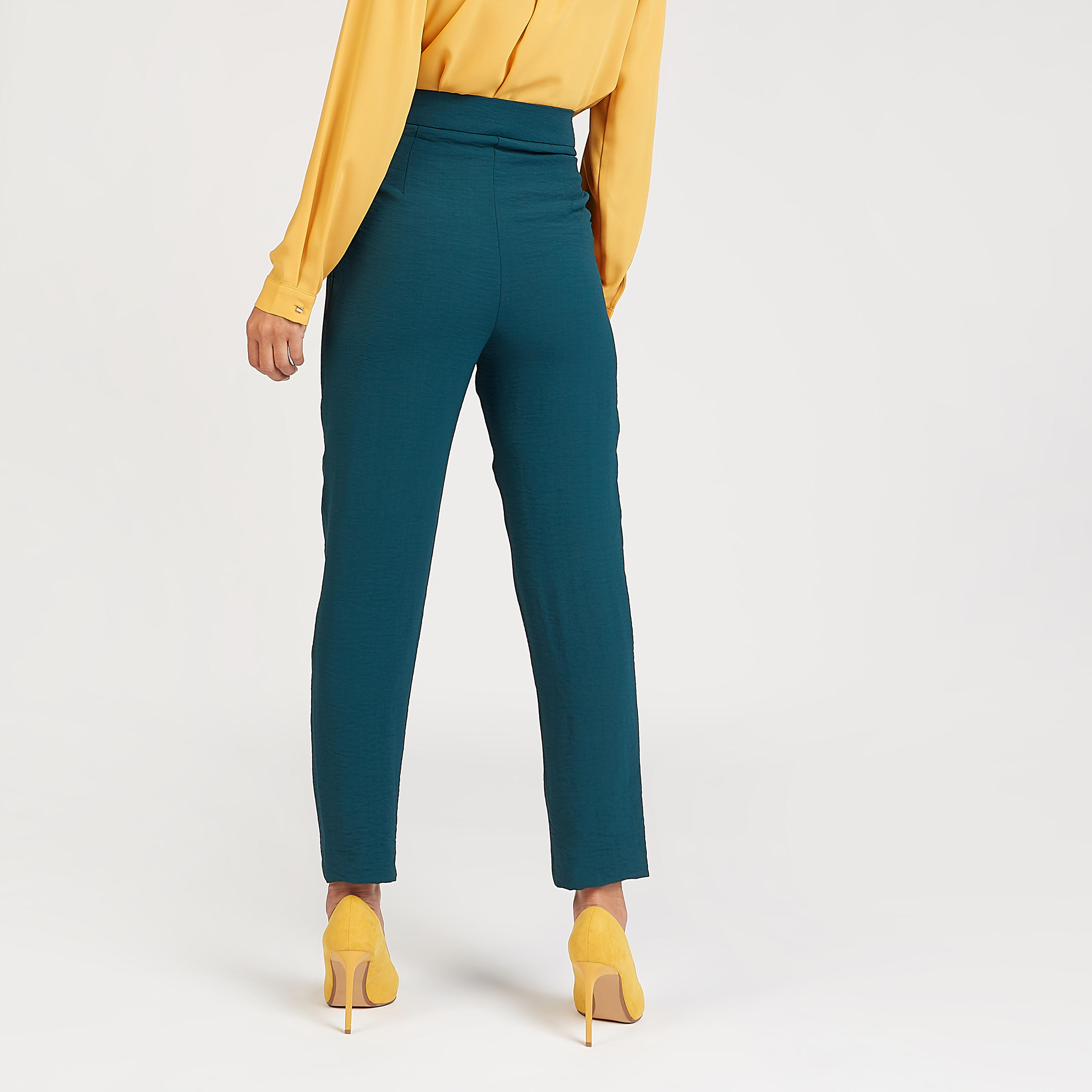 بنطلون سادة بطول الكاحل مع جيوب و ربط إغلاق-women-clothing-bottoms-trousers-image-1
