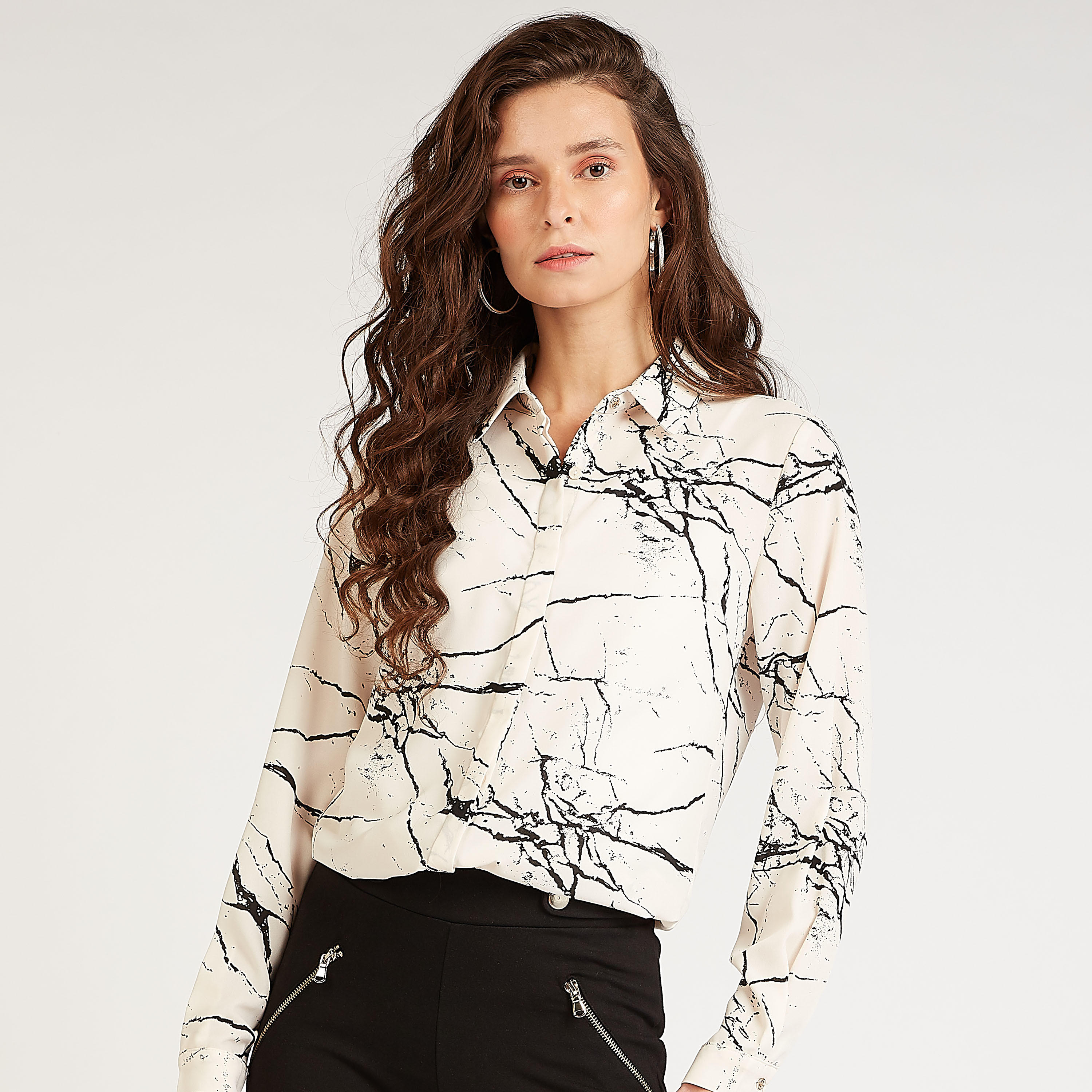 Printed Shirt with Collar and Long Sleeves-women-clothing-shirtsandblouses-shirts-image-1