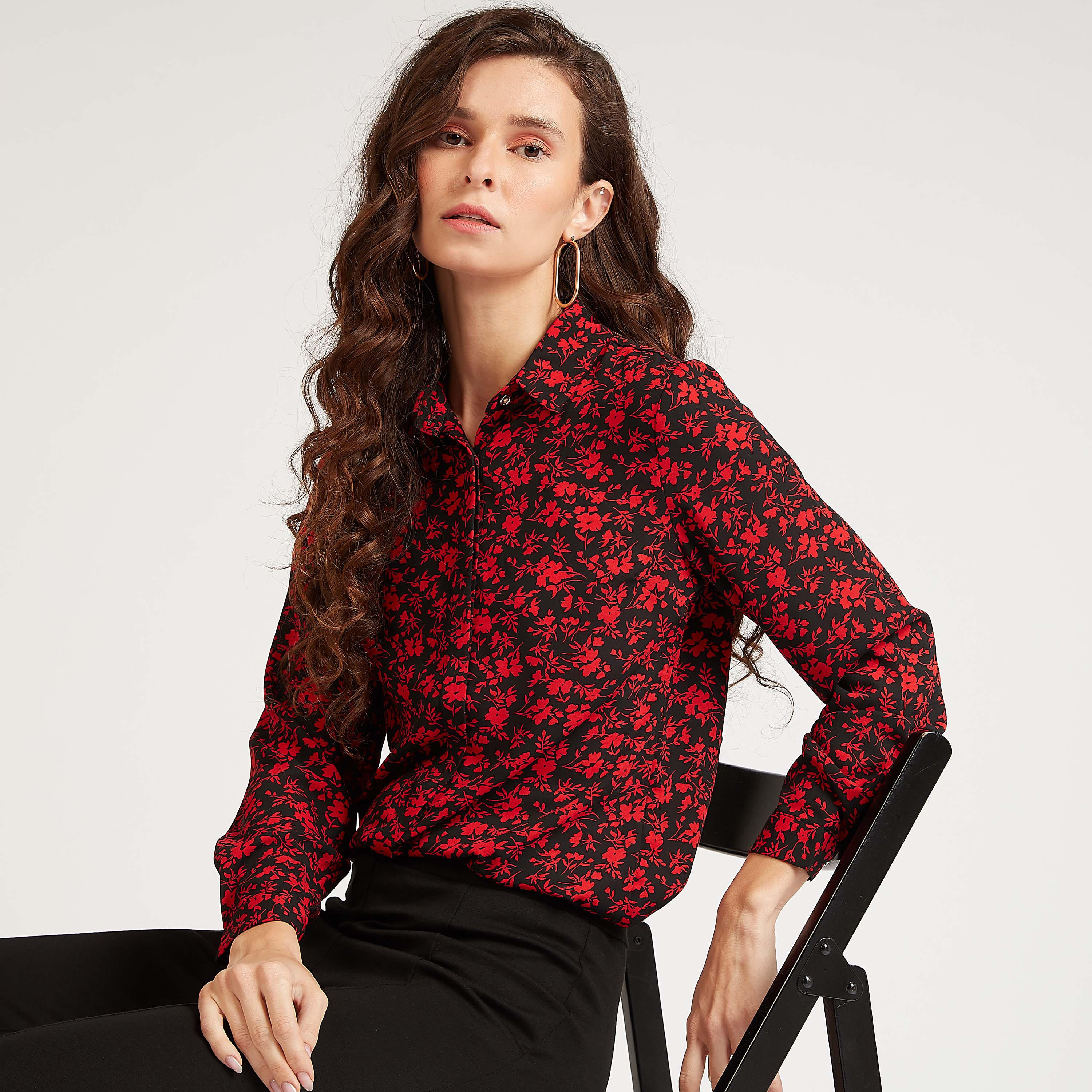 قميص بياقة عادية وأكمام طويلة وطبعات-women-clothing-shirtsandblouses-shirts-image-5