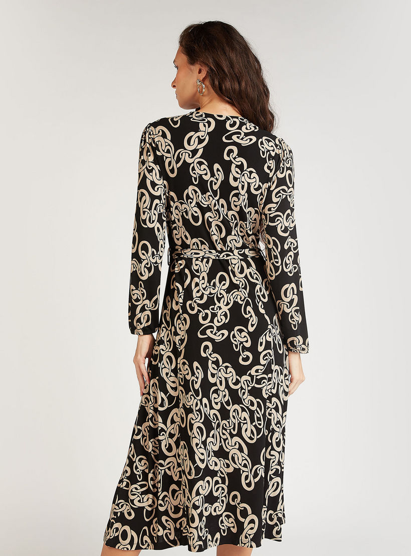 فستان مستدام ملفوف ميدي بأكمام طويلة وأربطة وطبعات-women-clothing-dresses-image-4