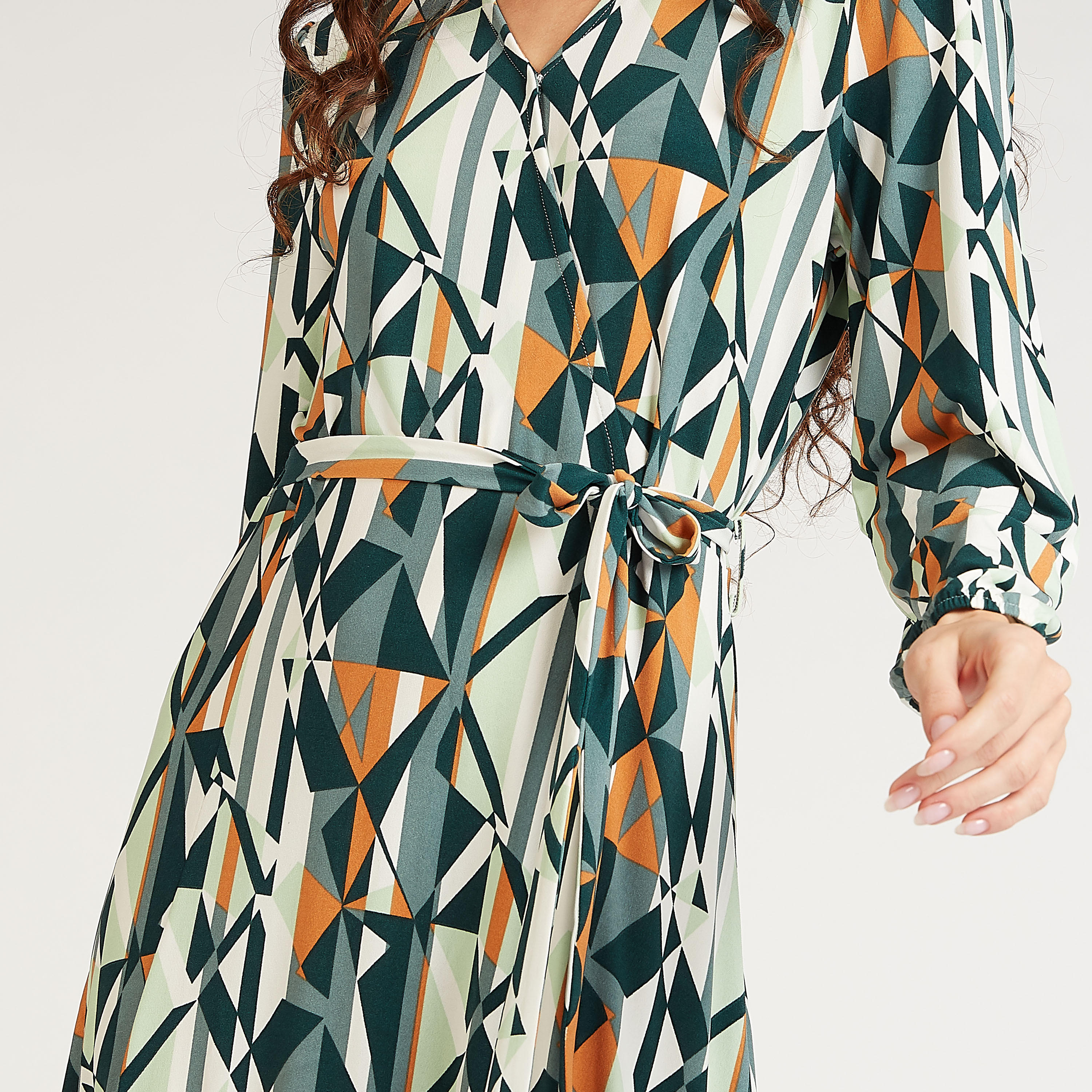 فستان مستدام ملفوف ميدي بأكمام طويلة وأربطة وطبعات-women-clothing-dresses-image-4