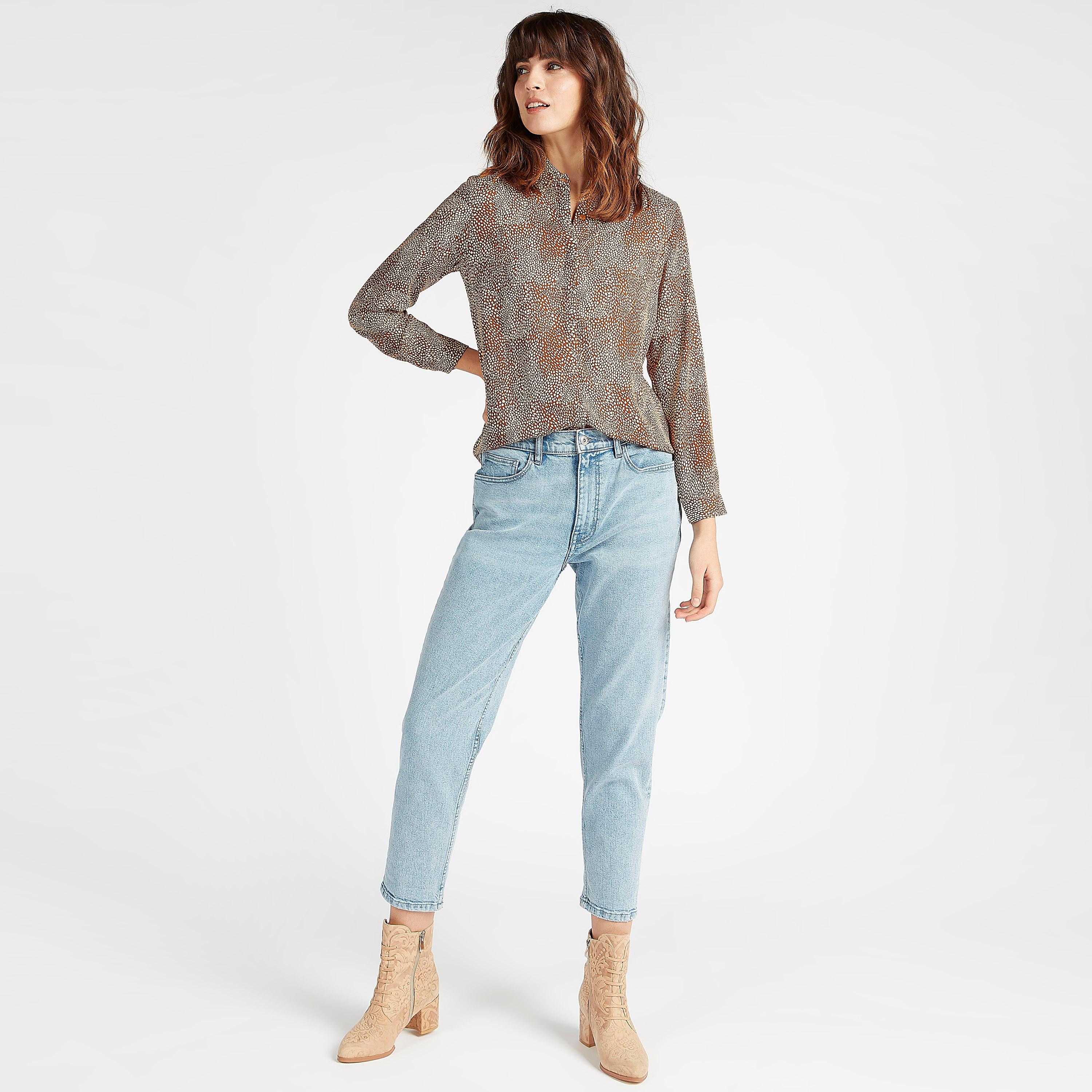 Printed Shirt with Spread Collar and Long Sleeves-women-clothing-shirtsandblouses-shirts-image-2