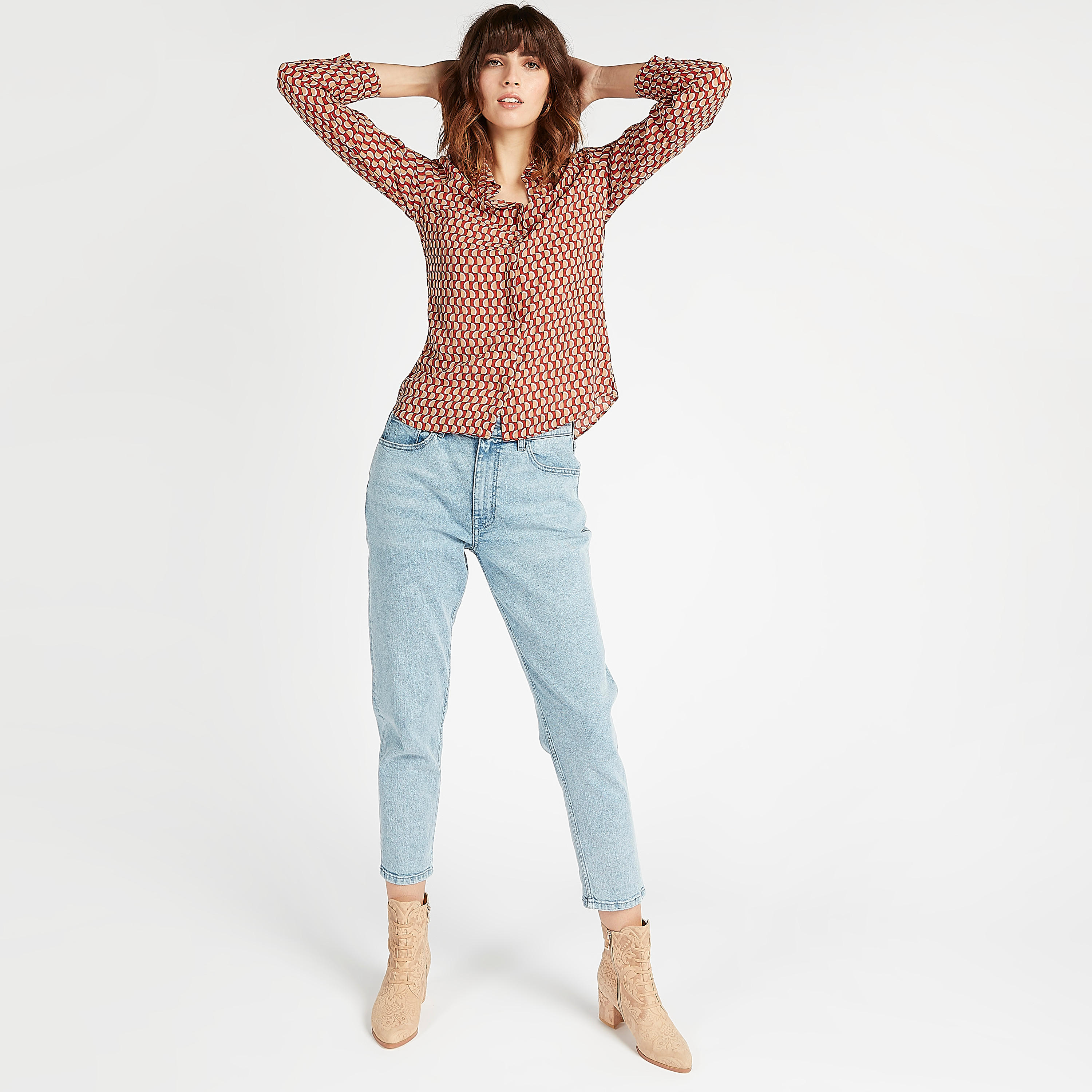Printed Shirt with Spread Collar and Long Sleeves-women-clothing-shirtsandblouses-shirts-image-2