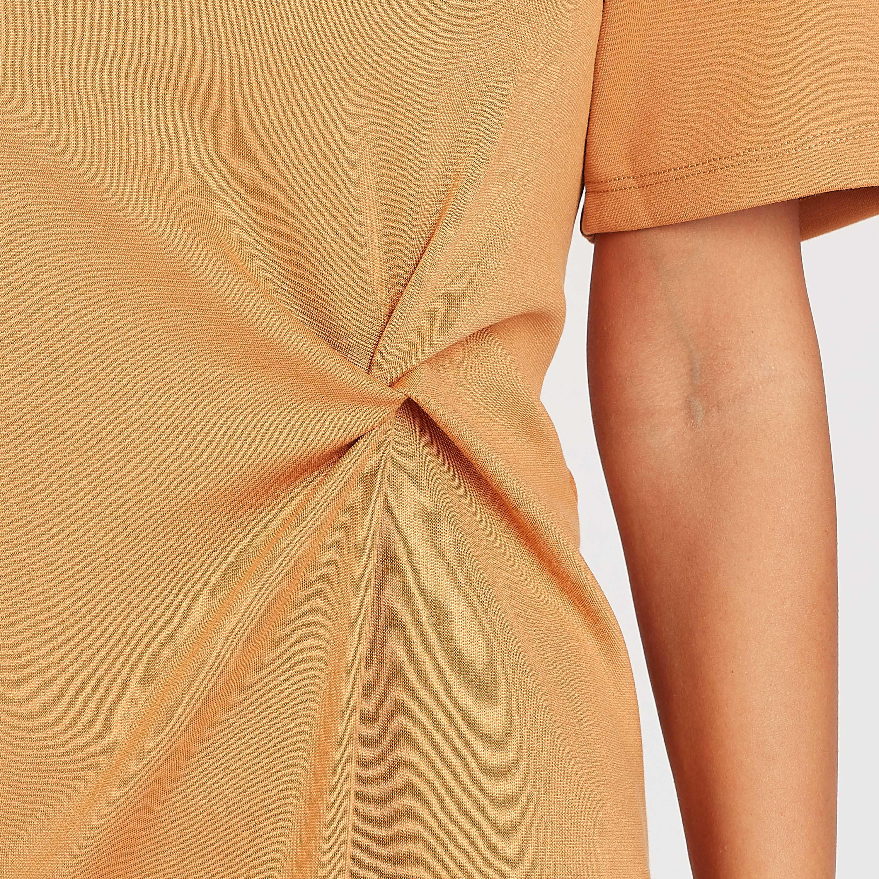 فستان رسمي واسع ميدي سادة بأكمام قصيرة وفتحة جانبيّة-women-clothing-dresses-image-4