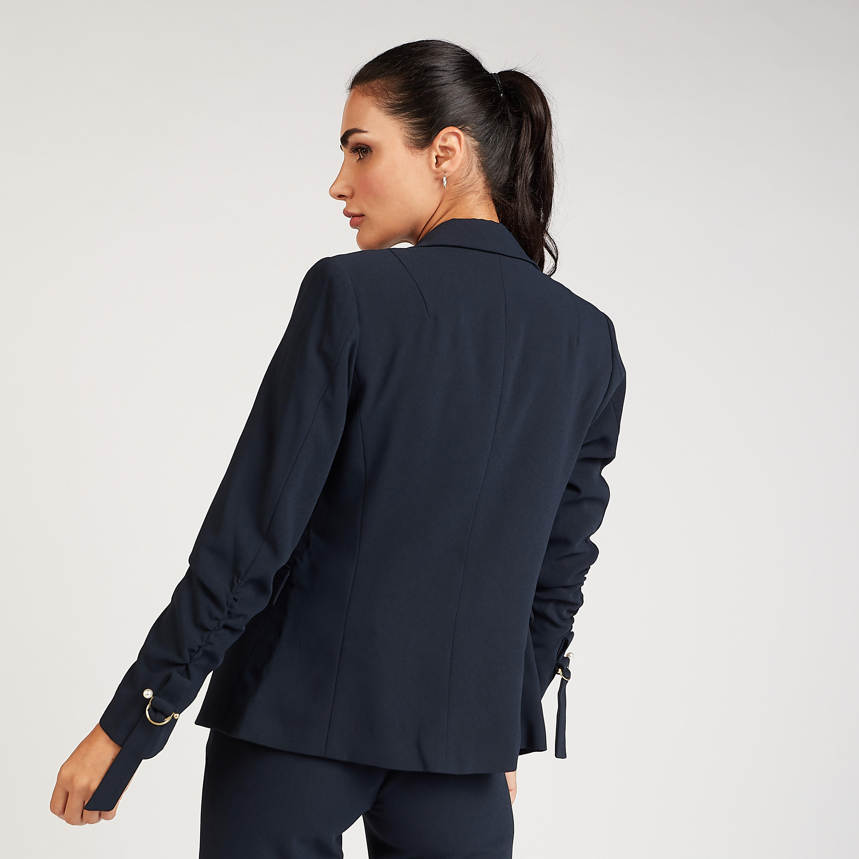 Solid Formal Blazer with Notched Lapel and Flap Pockets-women-clothing-coatsandjackets-blazers-image-9