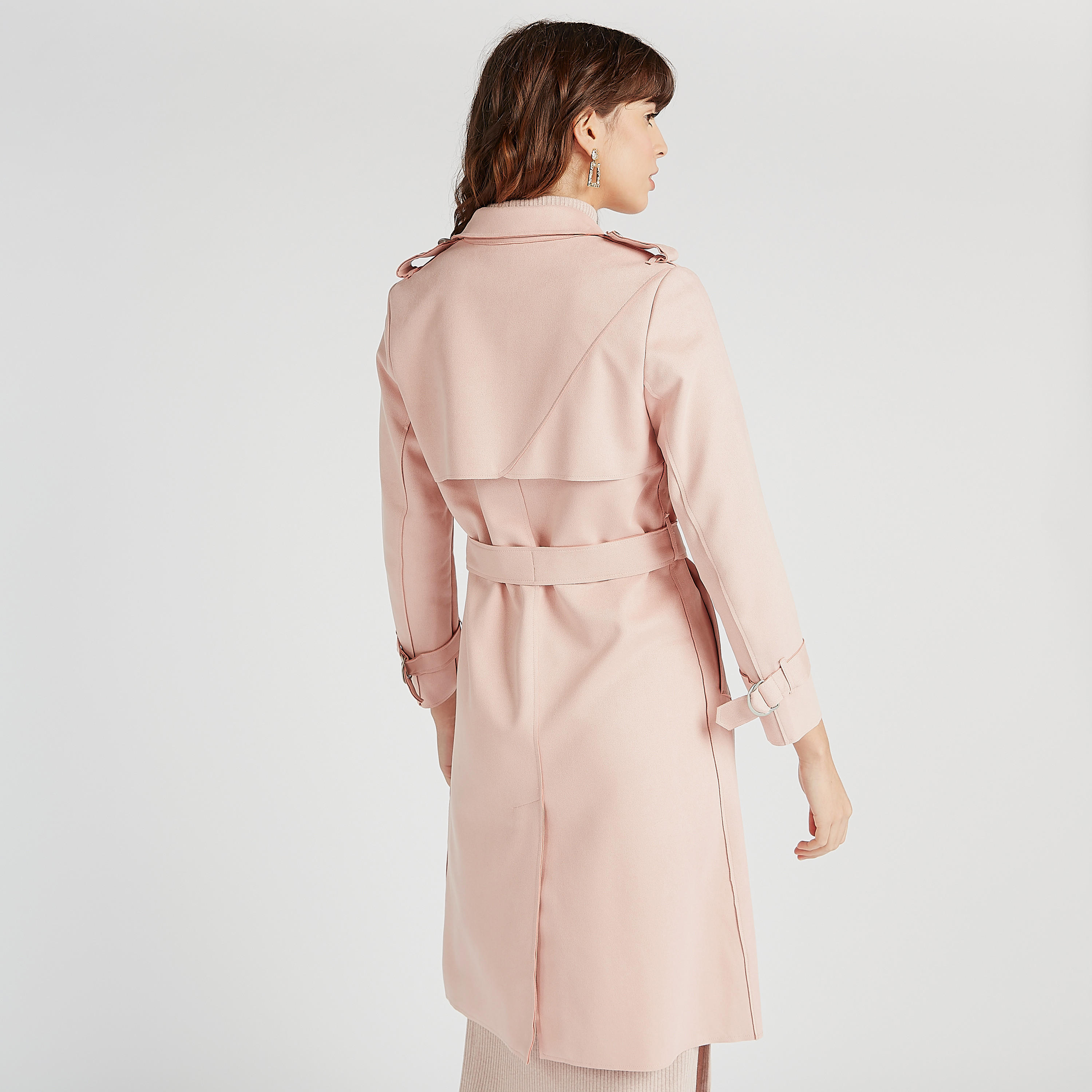 معطف سادة بحزام على الخصر وجيوب-women-clothing-coatsandjackets-coats-image-4