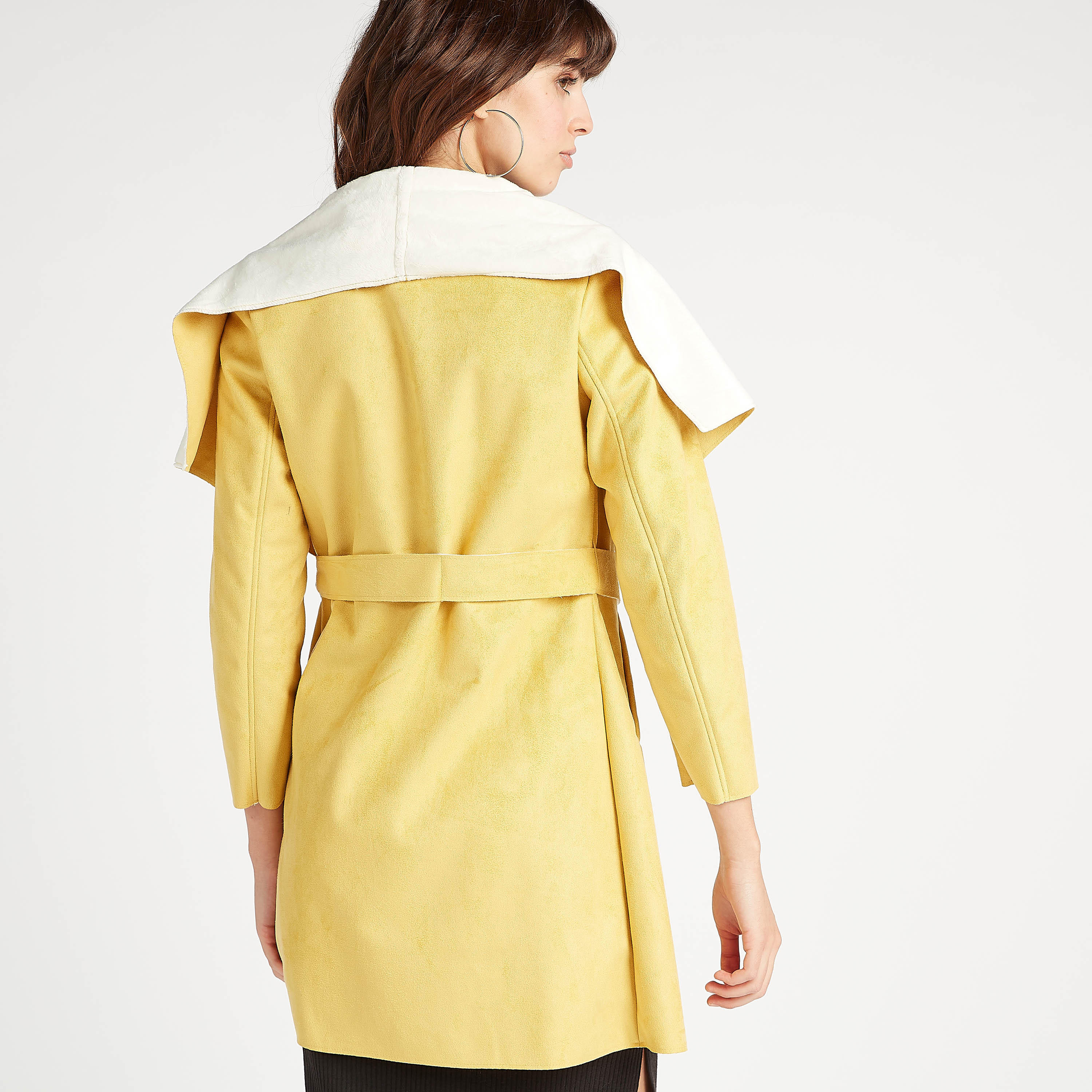 معطف سادة بأطراف غير مستوية وأربطة وجيوب-women-clothing-coatsandjackets-coats-image-3
