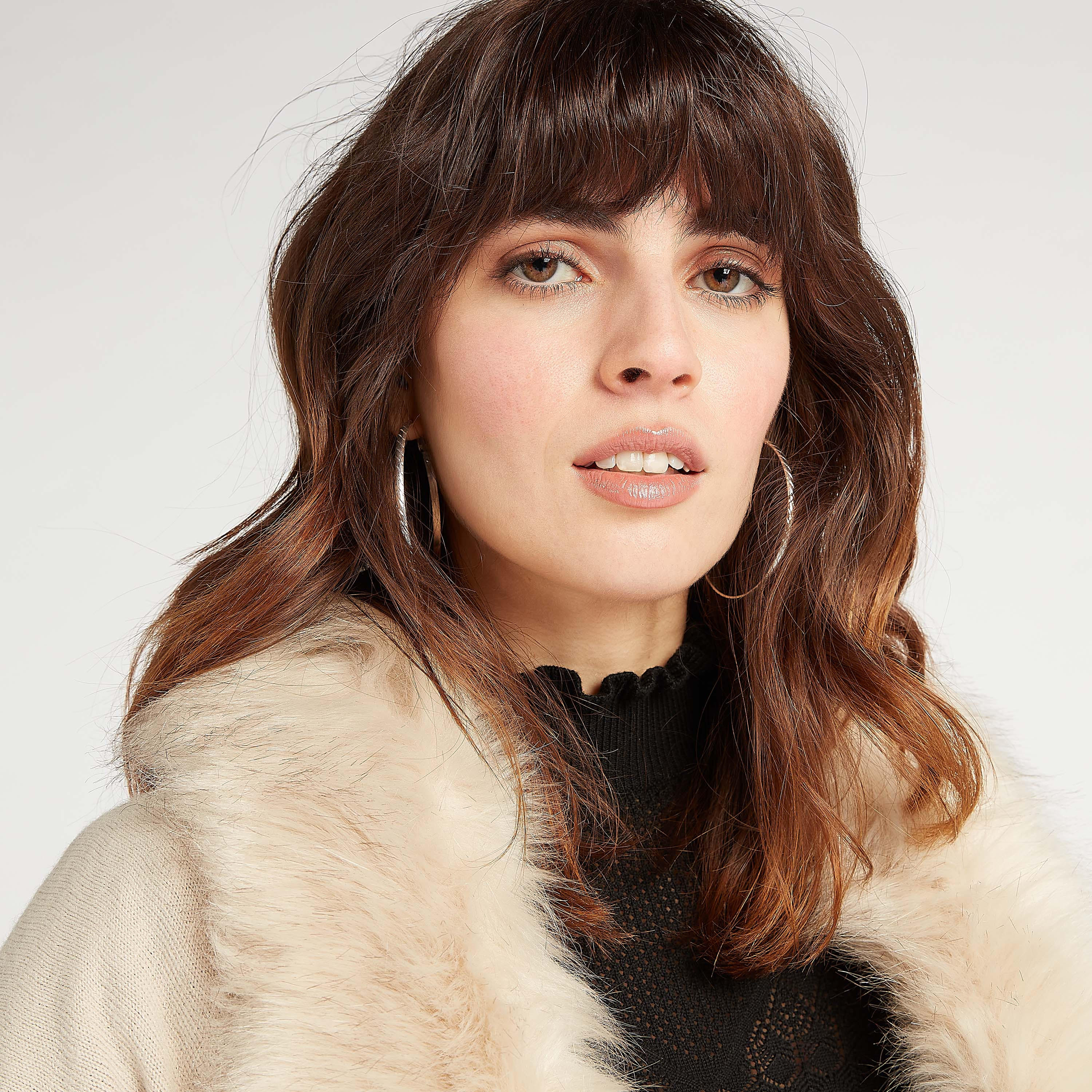 Textured Open Front Poncho with Faux Fur Detail-women-winterwear-coatsandjackets-jackets-image-3