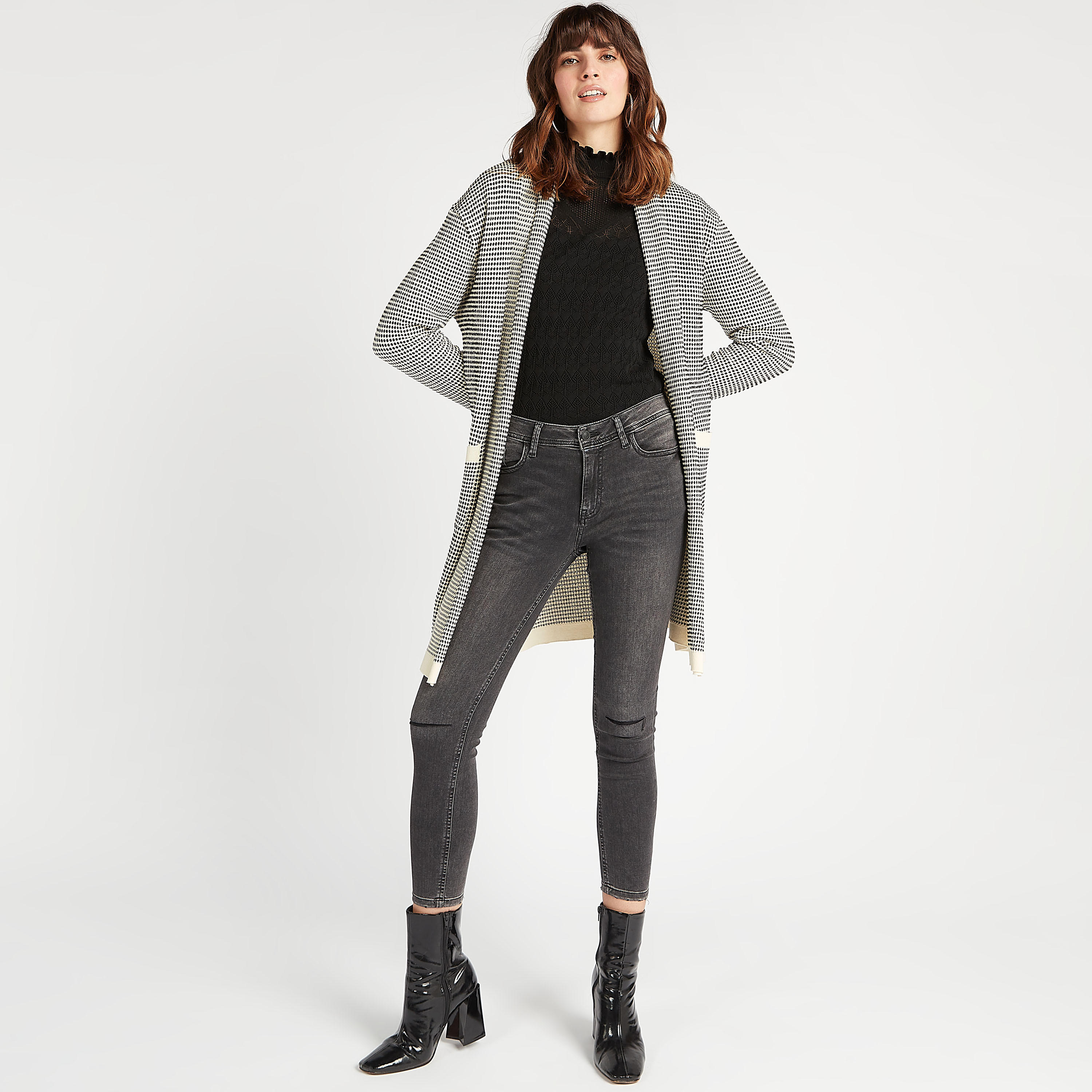 Textured Longline Cardigan with Pockets and Shawl Neck-women-winterwear-coatsandjackets-jackets-image-2