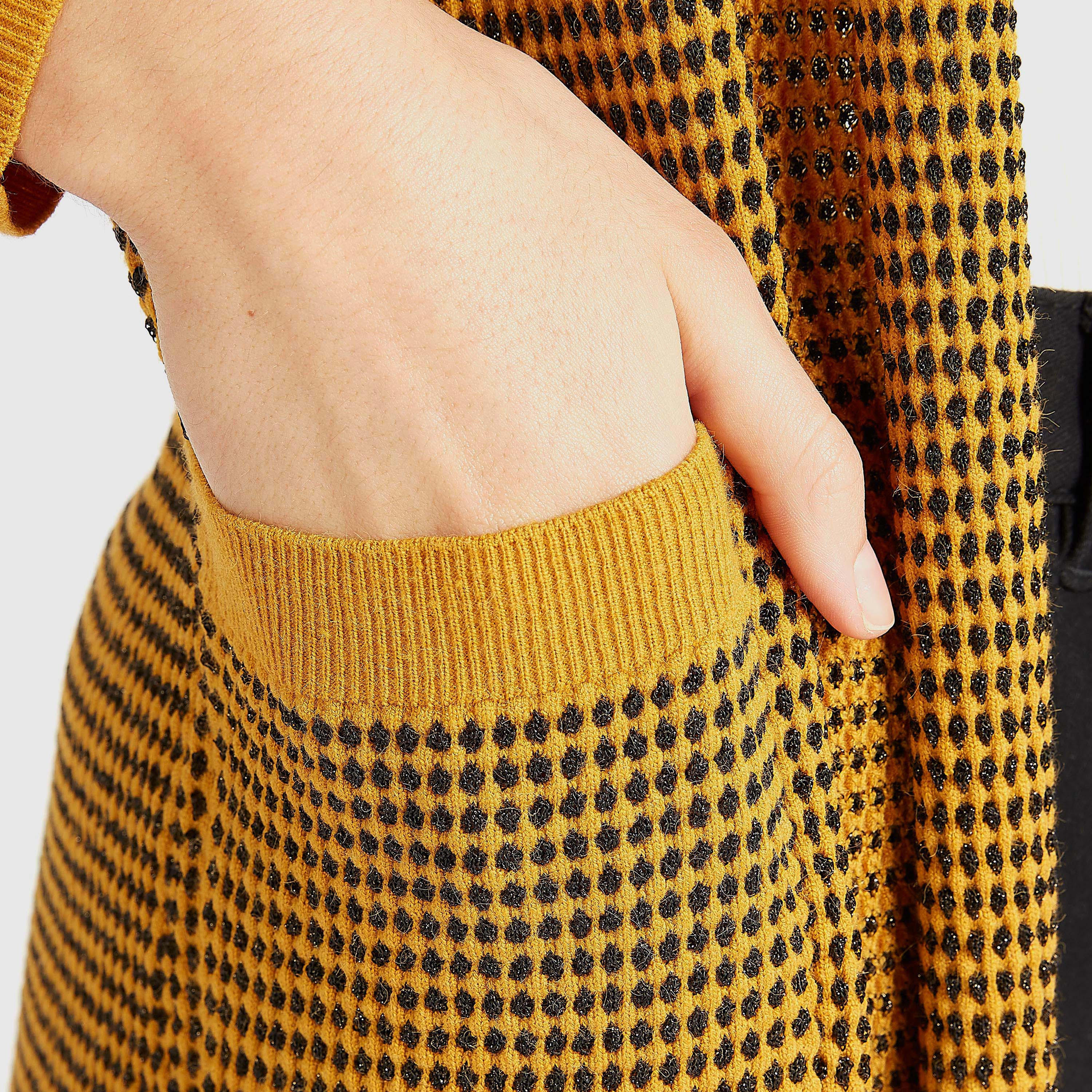 جاكيت طويل بارز الملمس بفتحة أماميّة مع أكمام طويلة وجيوب-women-winterwear-coatsandjackets-jackets-image-2