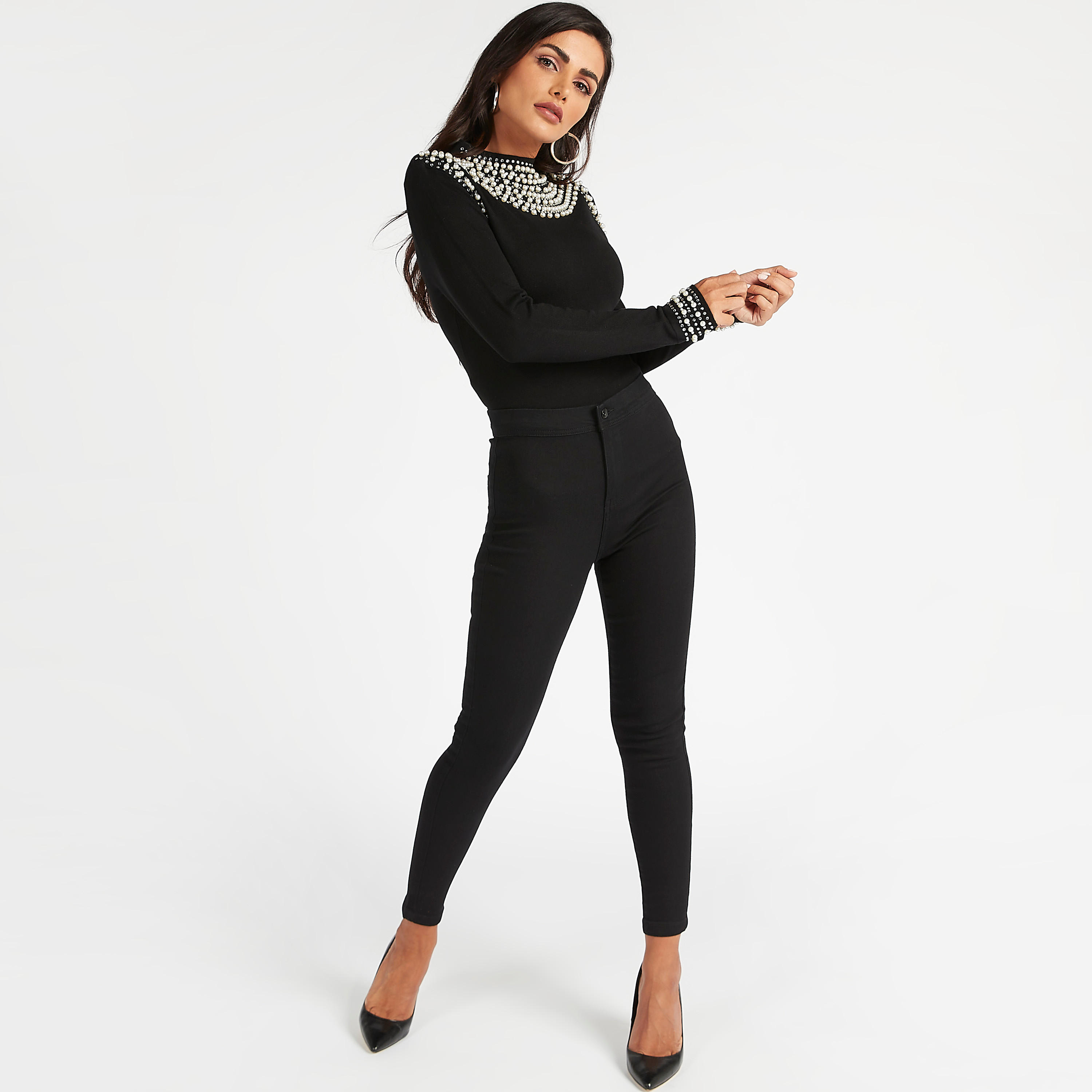 كنزة مزينة بياقة عالية وأكمام طويلة-women-clothing-cardigansandjumpers-jumpers-image-5