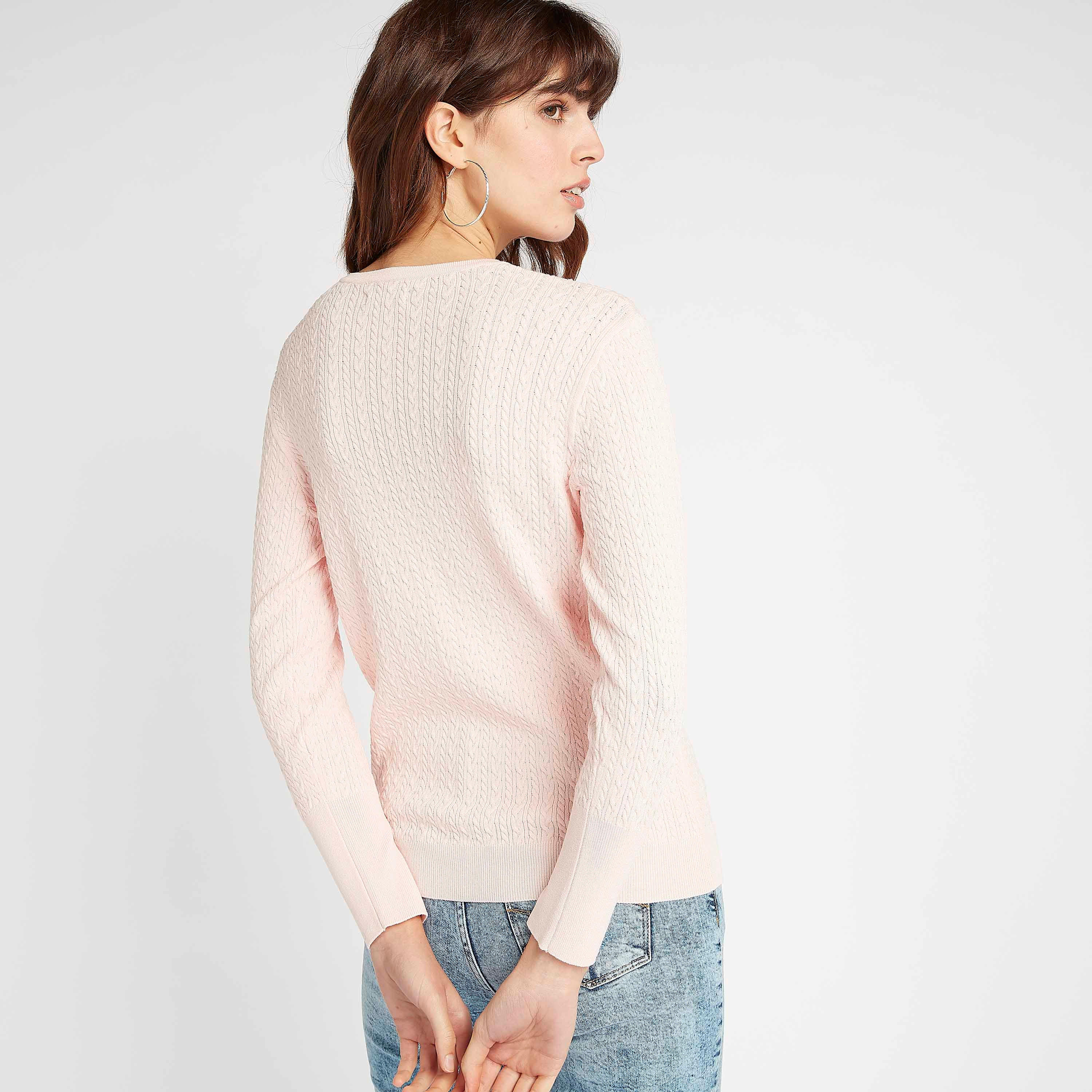 كارديجان بارز الملمس بأكمام طويلة وأزرار مرصّعة-women-winterwear-cardigansandjumpers-cardigans-image-5