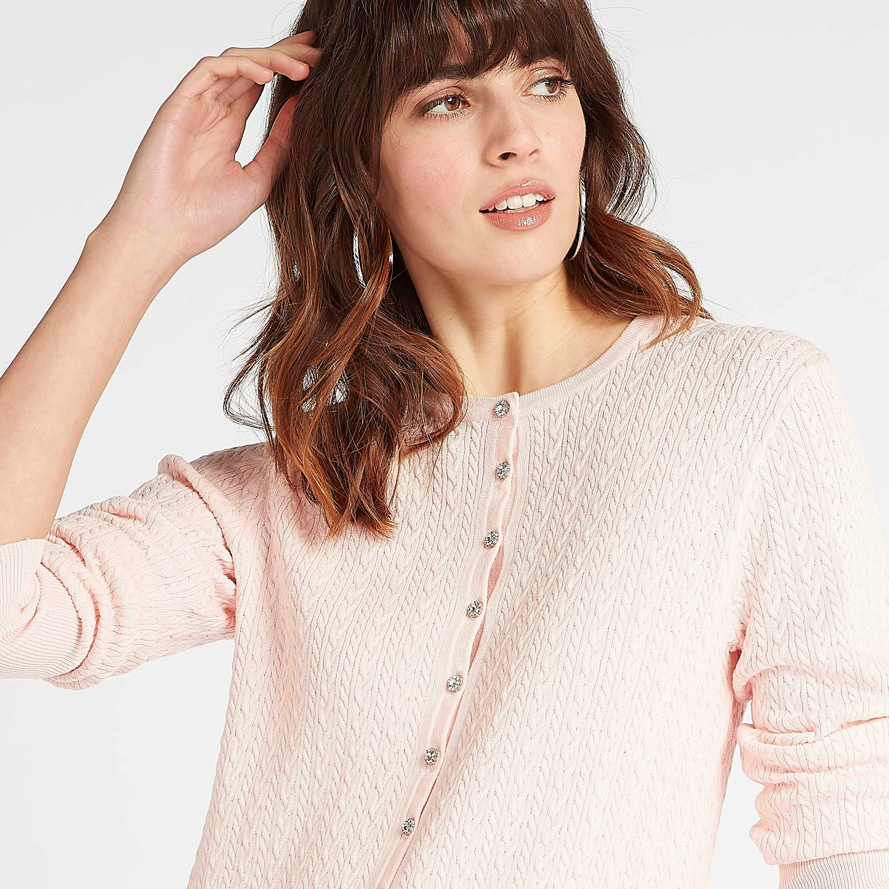 كارديجان بارز الملمس بأكمام طويلة وأزرار مرصّعة-women-winterwear-cardigansandjumpers-cardigans-image-8