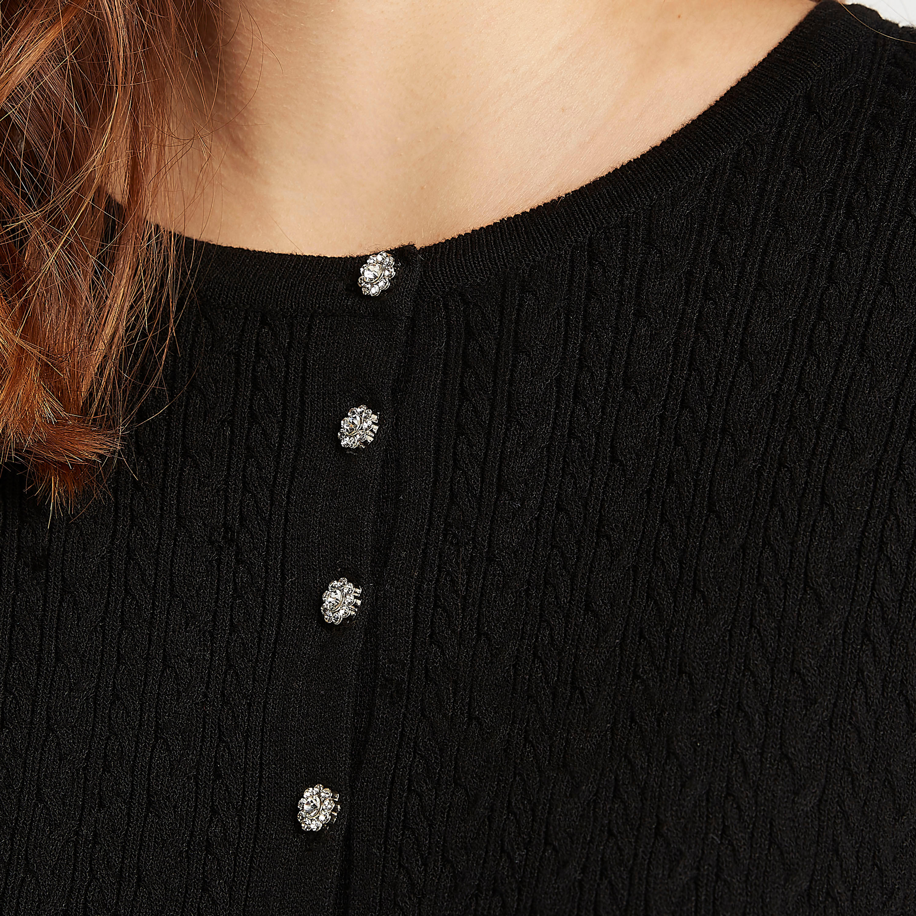 Textured Cardigan with Embellished Buttons and Long Sleeves-women-winterwear-cardigansandjumpers-cardigans-image-3