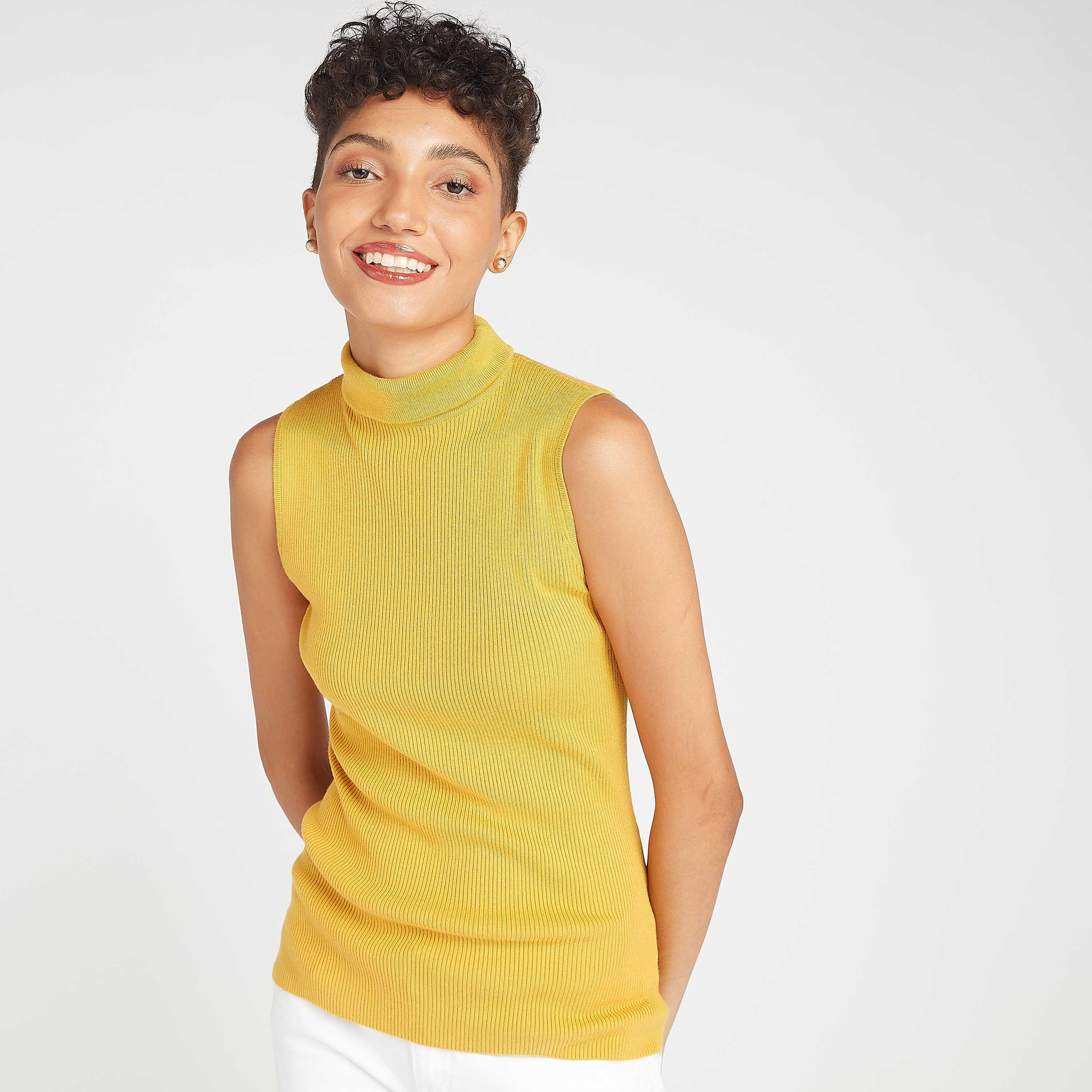 كنزة مضلّعة بدون أكمام بقصّة سكيني وياقة عالية-women-clothing-cardigansandjumpers-jumpers-image-6