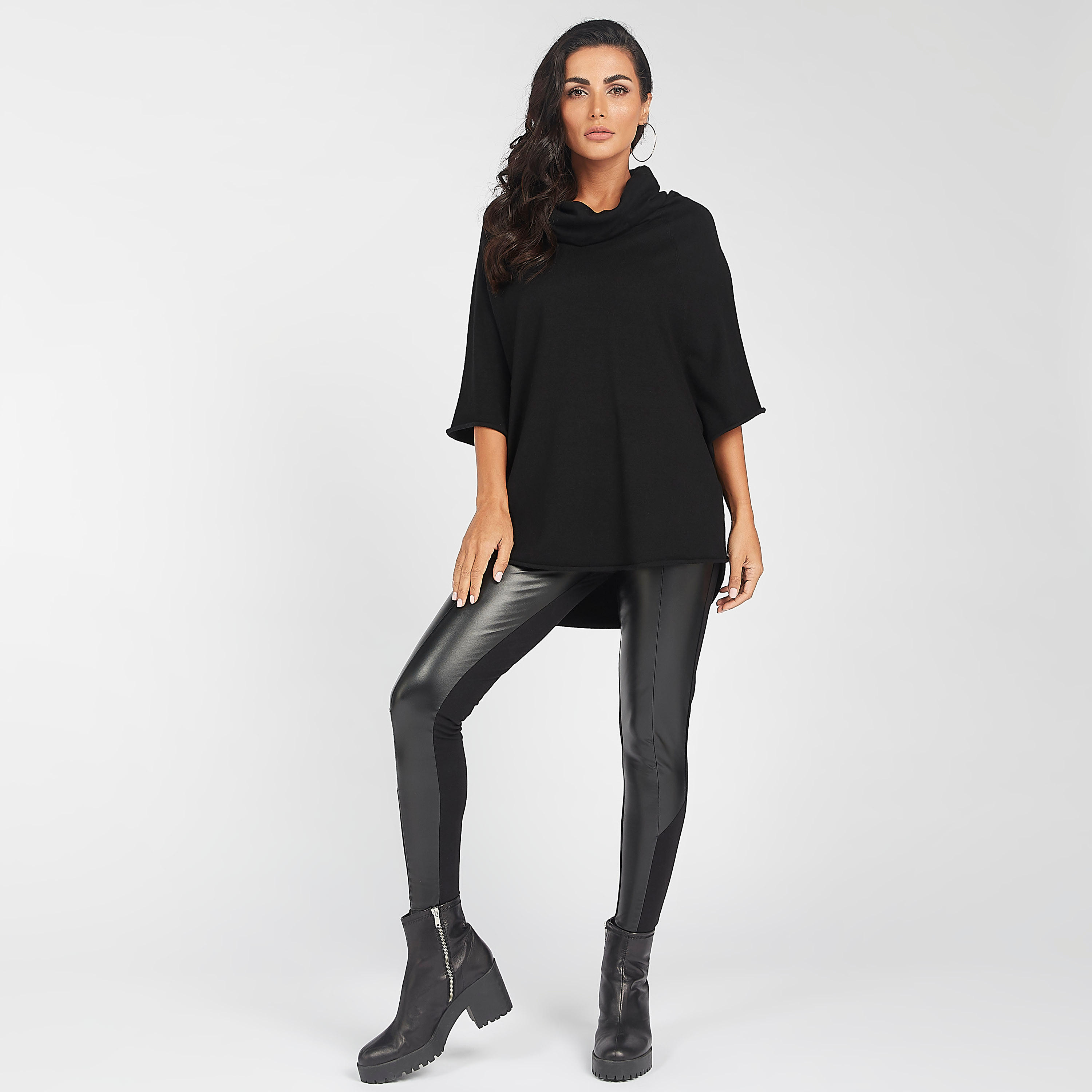 كنزة سادة بياقة منسدلة وأكمام 3/4-women-clothing-cardigansandjumpers-jumpers-image-6