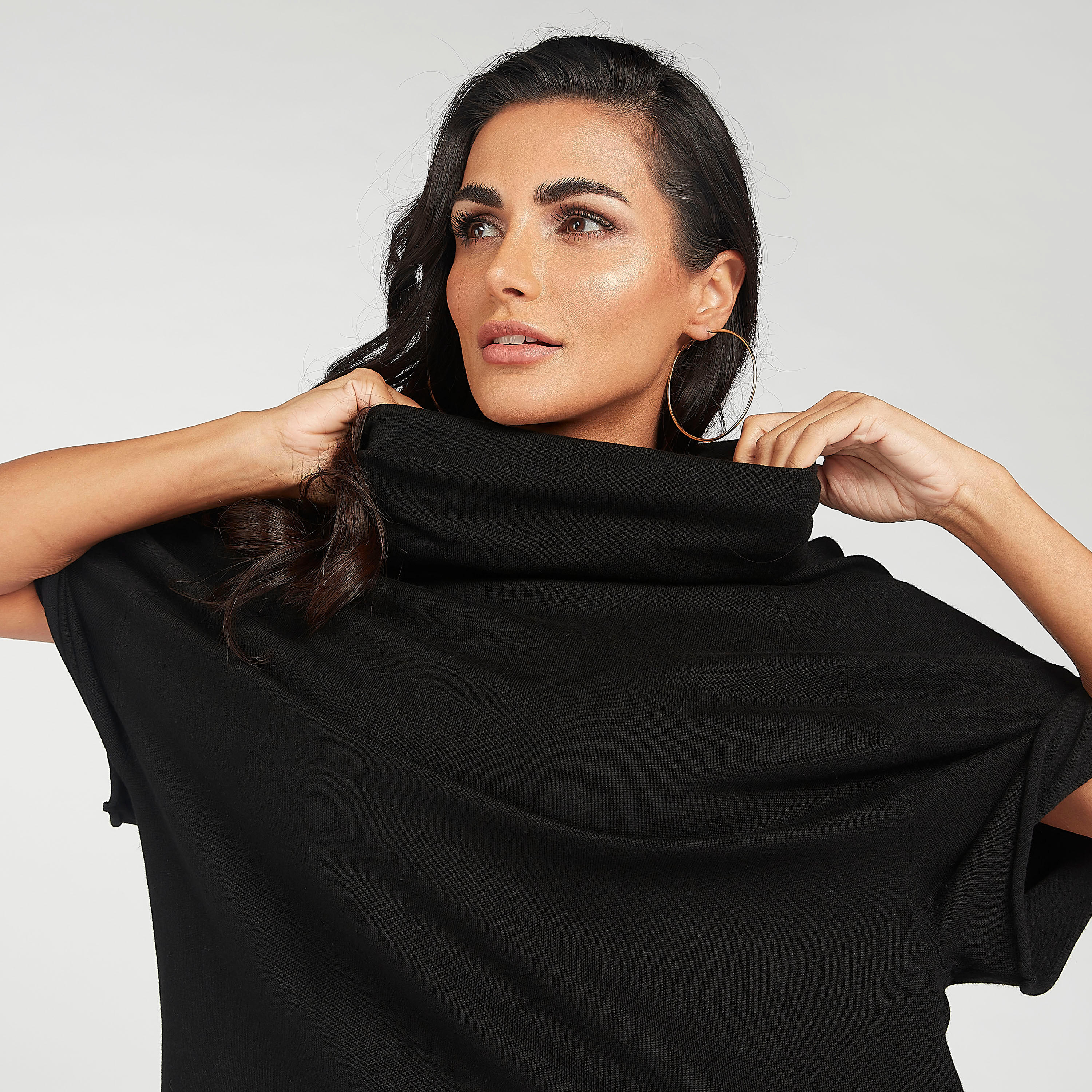 كنزة سادة بياقة منسدلة وأكمام 3/4-women-clothing-cardigansandjumpers-jumpers-image-2