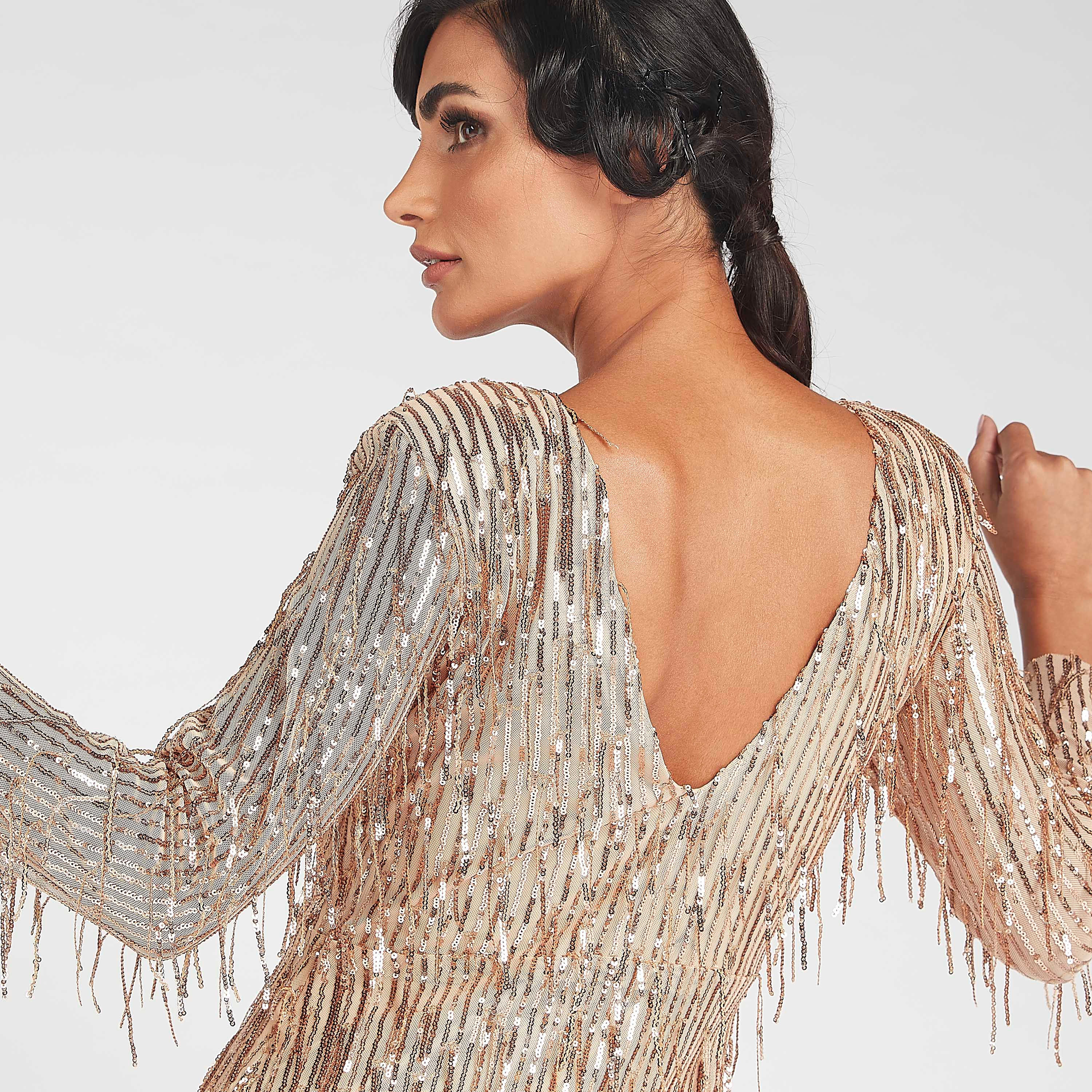 فستان إيه لاين طويل ضيق مزين بأكمام طويلة و فتحة-women-clothing-dresses-image-5