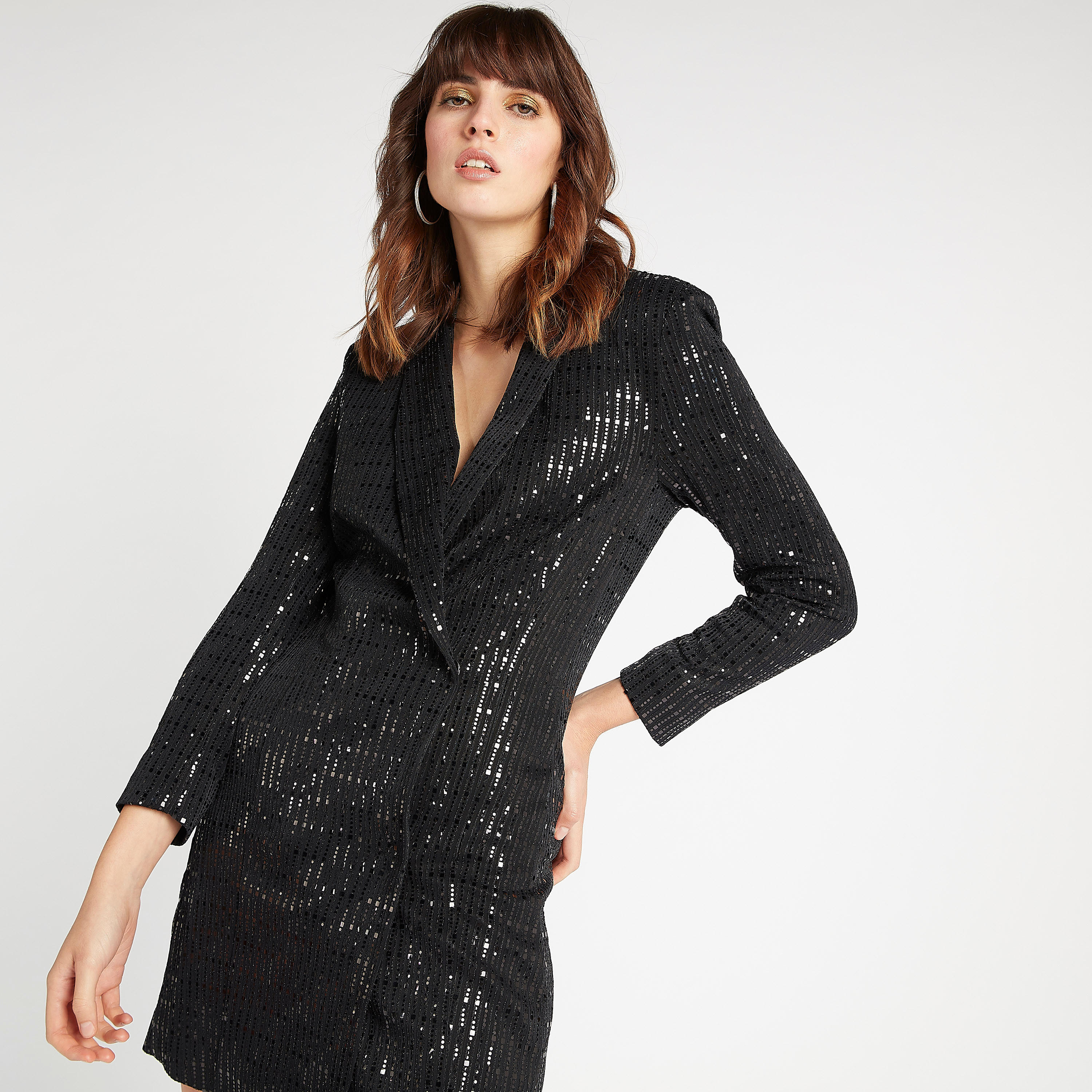 جاكيت طويل مزيّن بطيّة صدر منسدلة وأكمام طويلة-women-winterwear-coatsandjackets-jackets-image-1