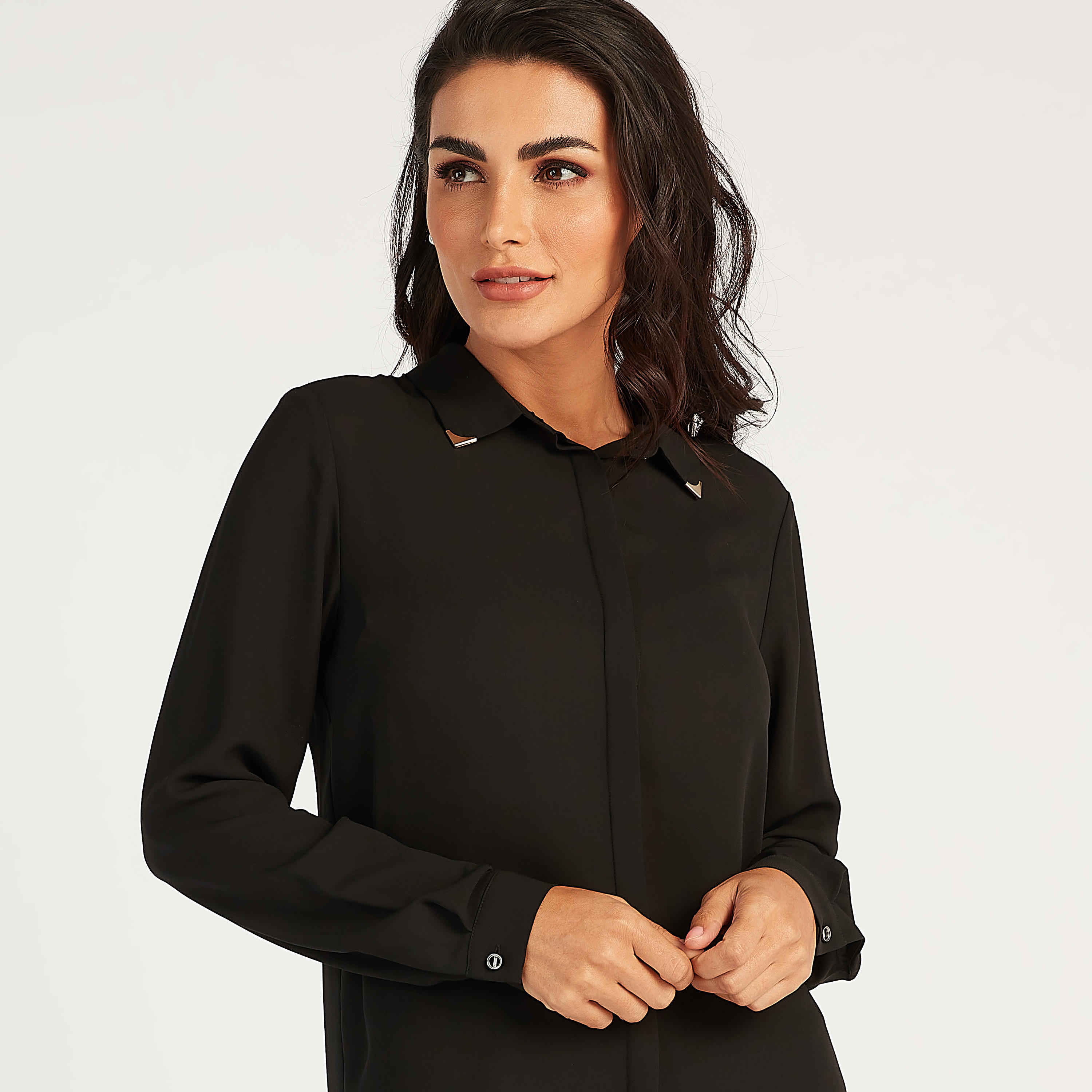 قميص سادة بأكمام طويلة وحواف غير مستوية-women-clothing-shirtsandblouses-shirts-image-4