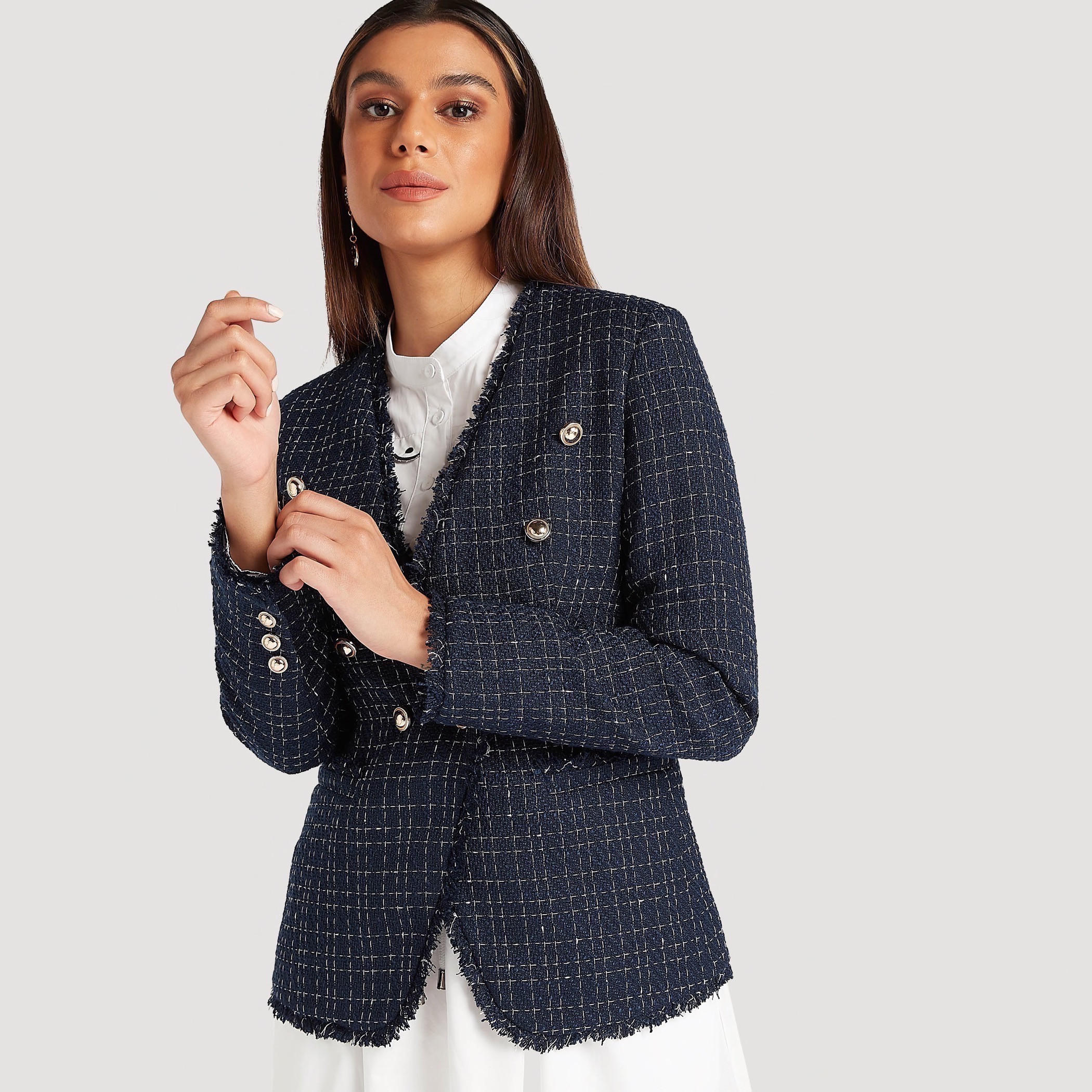 Textured Lightweight Blazer with Button Detail and Pockets-women-clothing-coatsandjackets-blazers-image-3