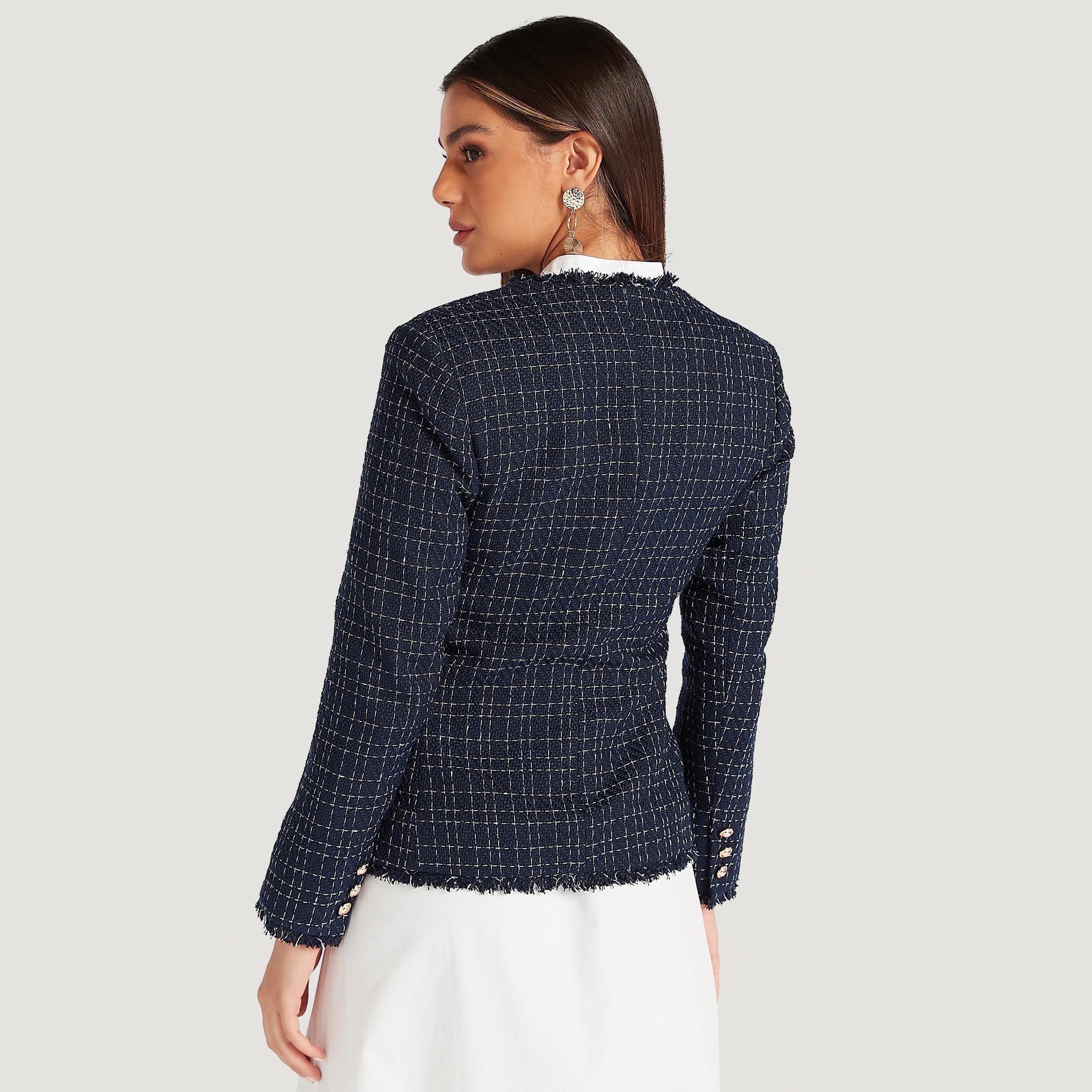 Textured Lightweight Blazer with Button Detail and Pockets-women-clothing-coatsandjackets-blazers-image-4